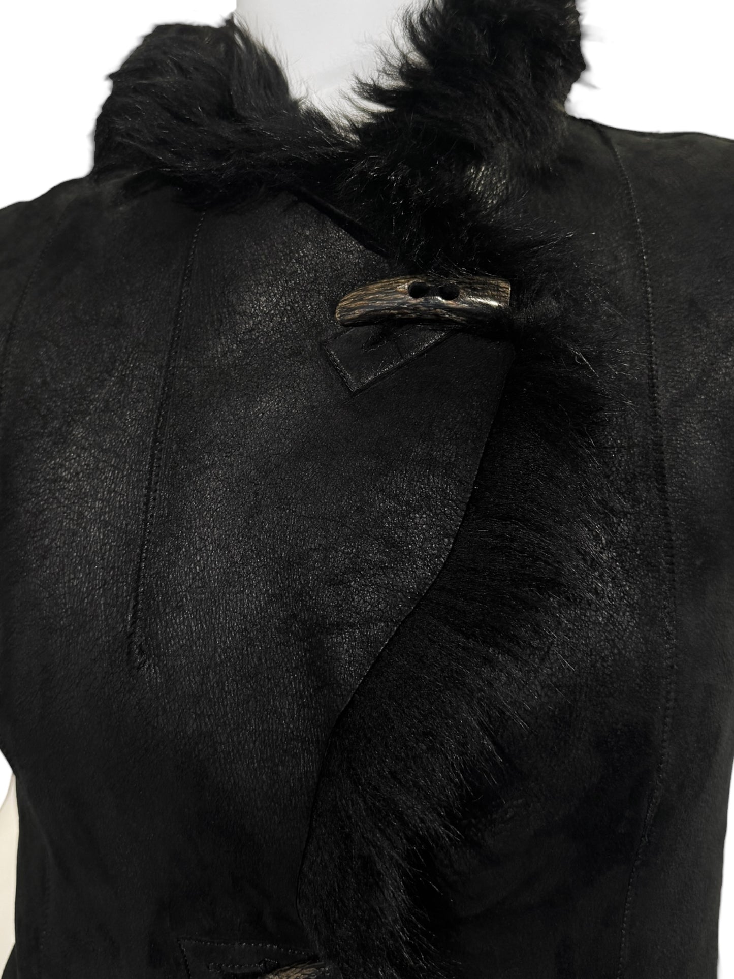 PLEIN SUD JEANS FW2002 BLACK FUR VEST