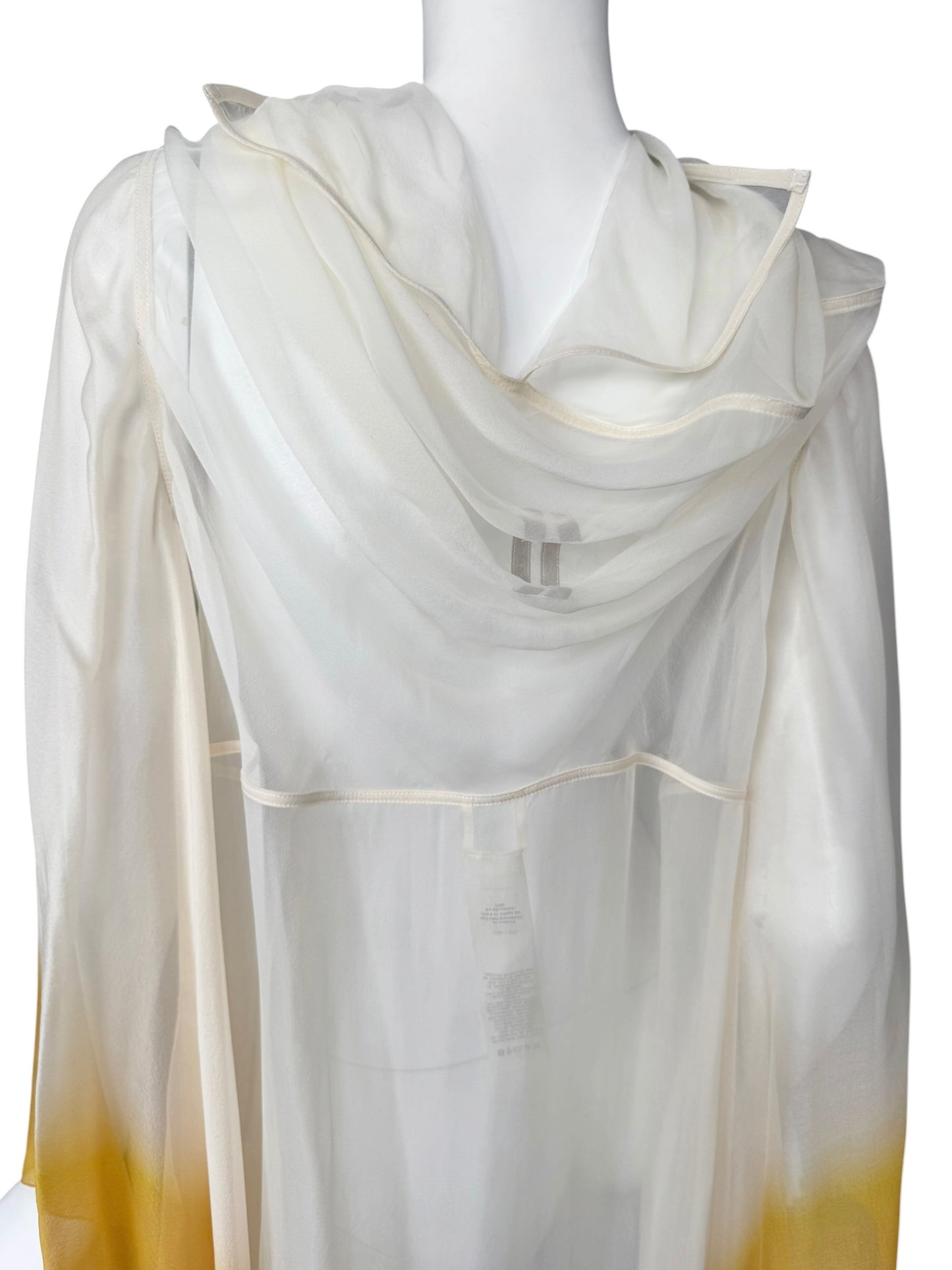RICK OWENS SS2022 ‘FOGACHINE’ WHITE & YELLOW SILK TOP