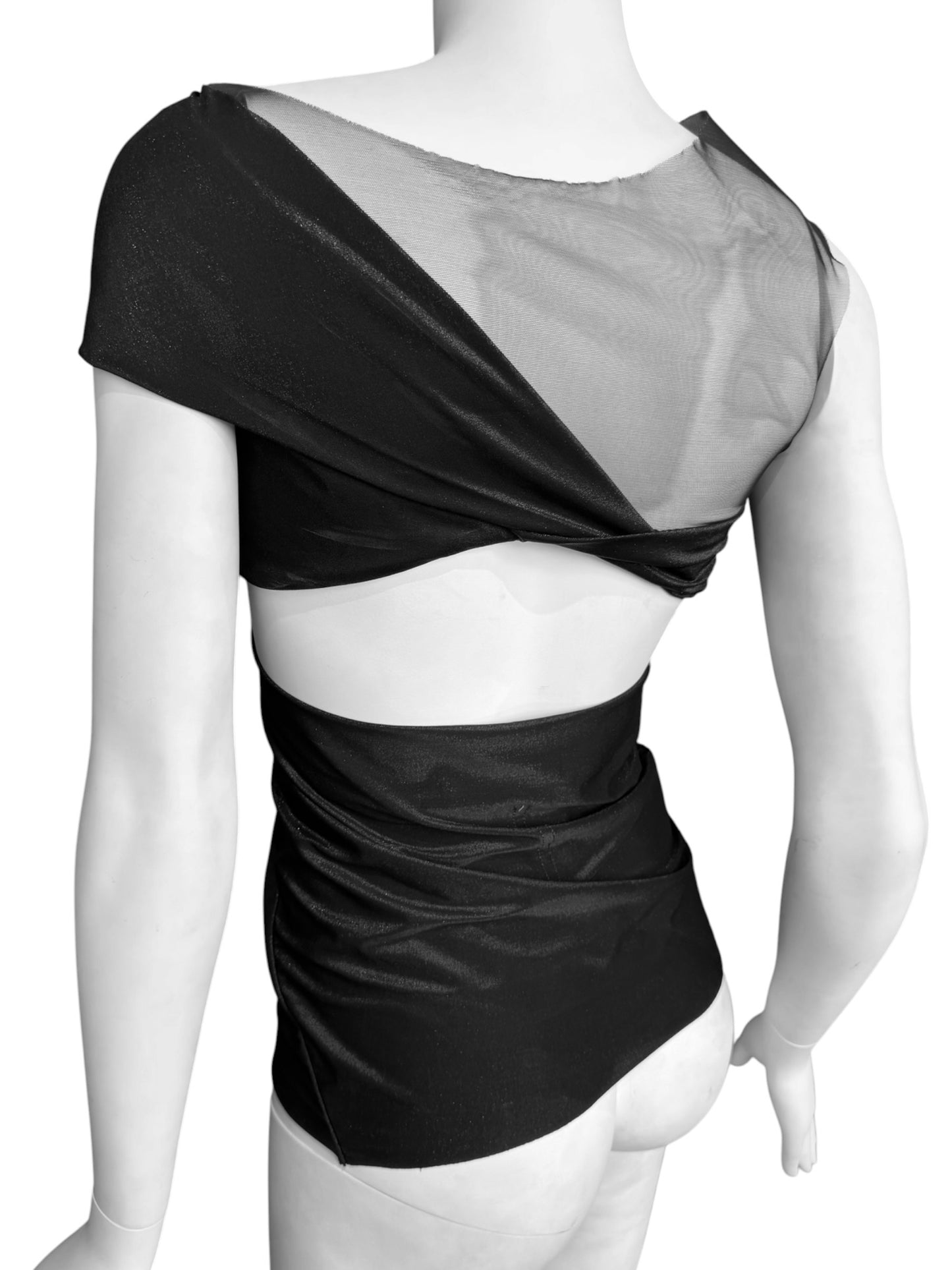 RICK OWENS LILIES 2020s BLACK CUT OUT ASYMMETRICAL TANK TOP