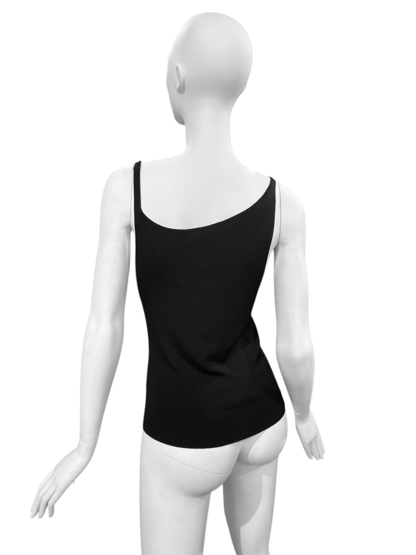 PLEIN SUD 2000s BLACK ASYMMETRICAL TANK TOP