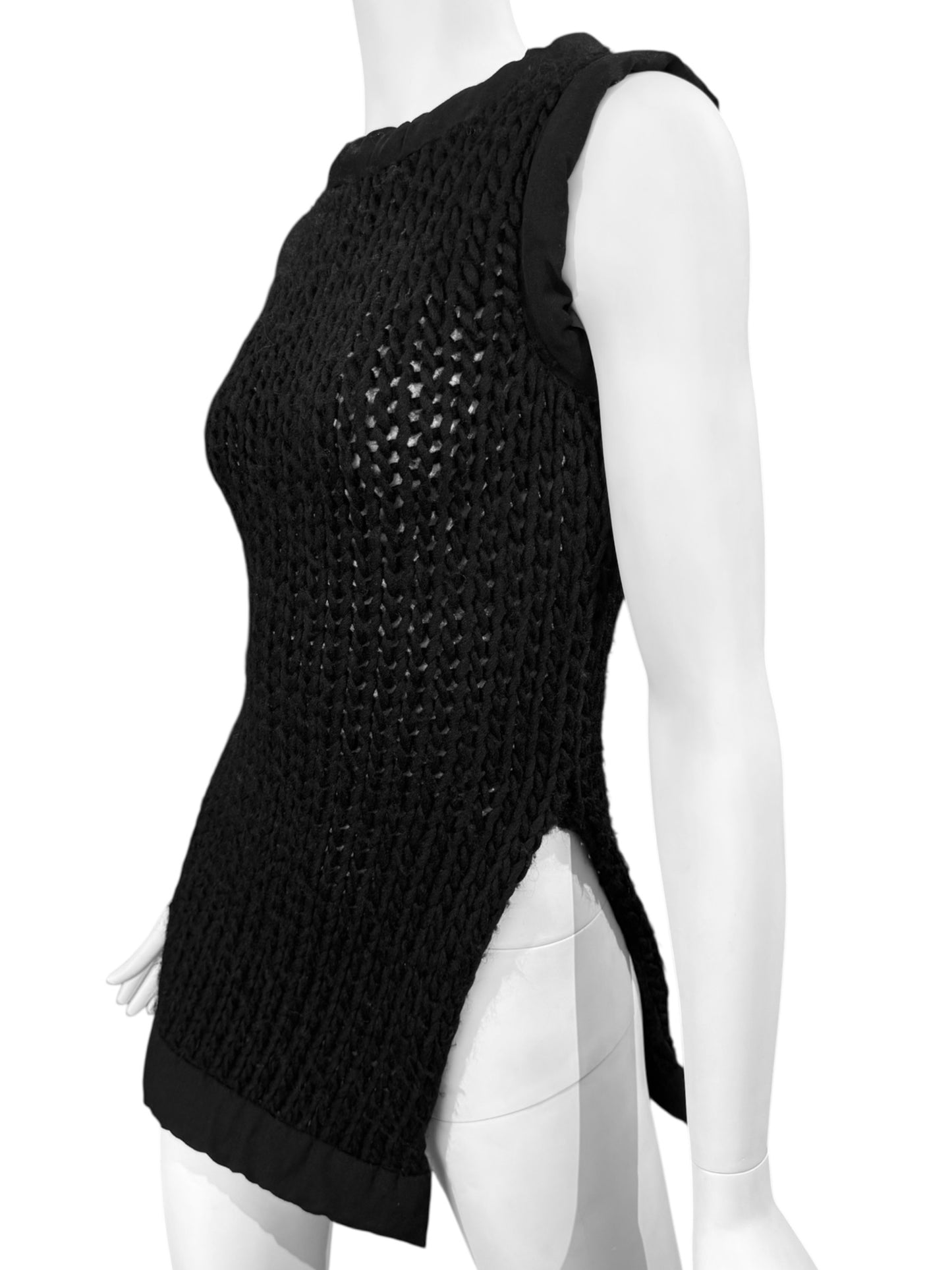 YOHJI YAMAMOTO FW2001 BLACK WOOL TANK TOP