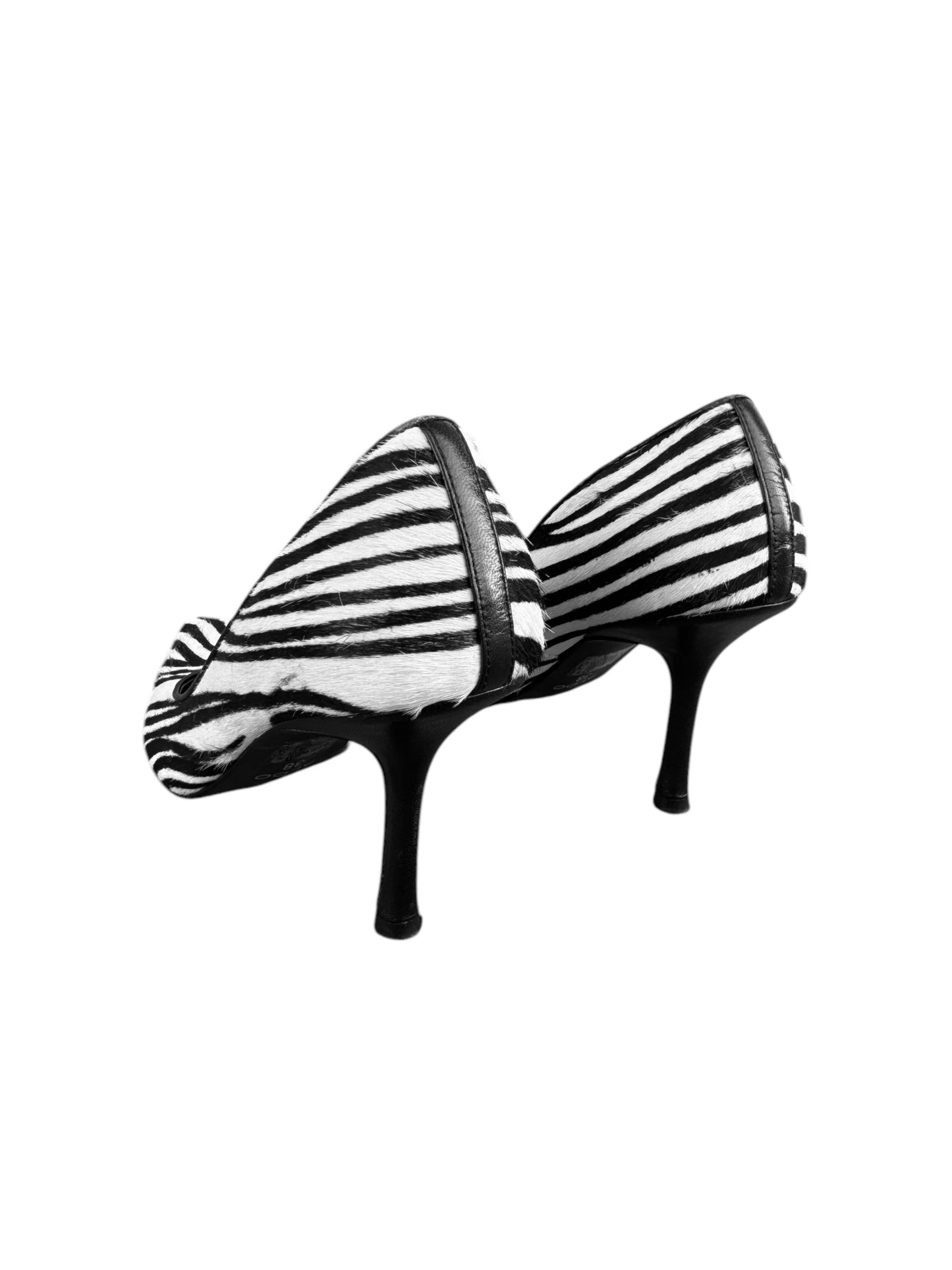 ALDO 2000s BLACK & WHITE HAIRY LEATHER ZEBRA HEELS