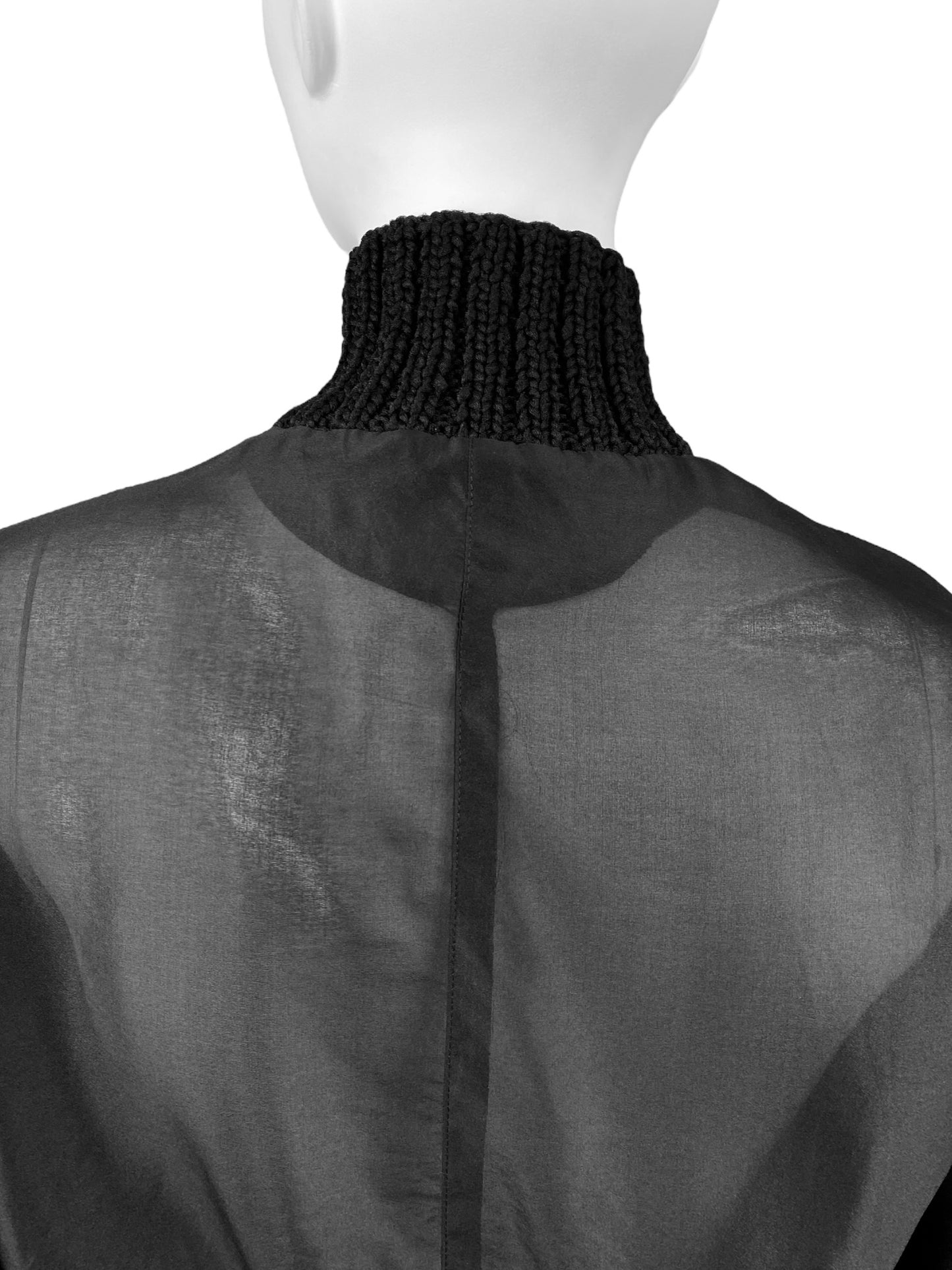 SONIA RYKIEL 2000s BLACK SILK BLEND SHEER BOMBER