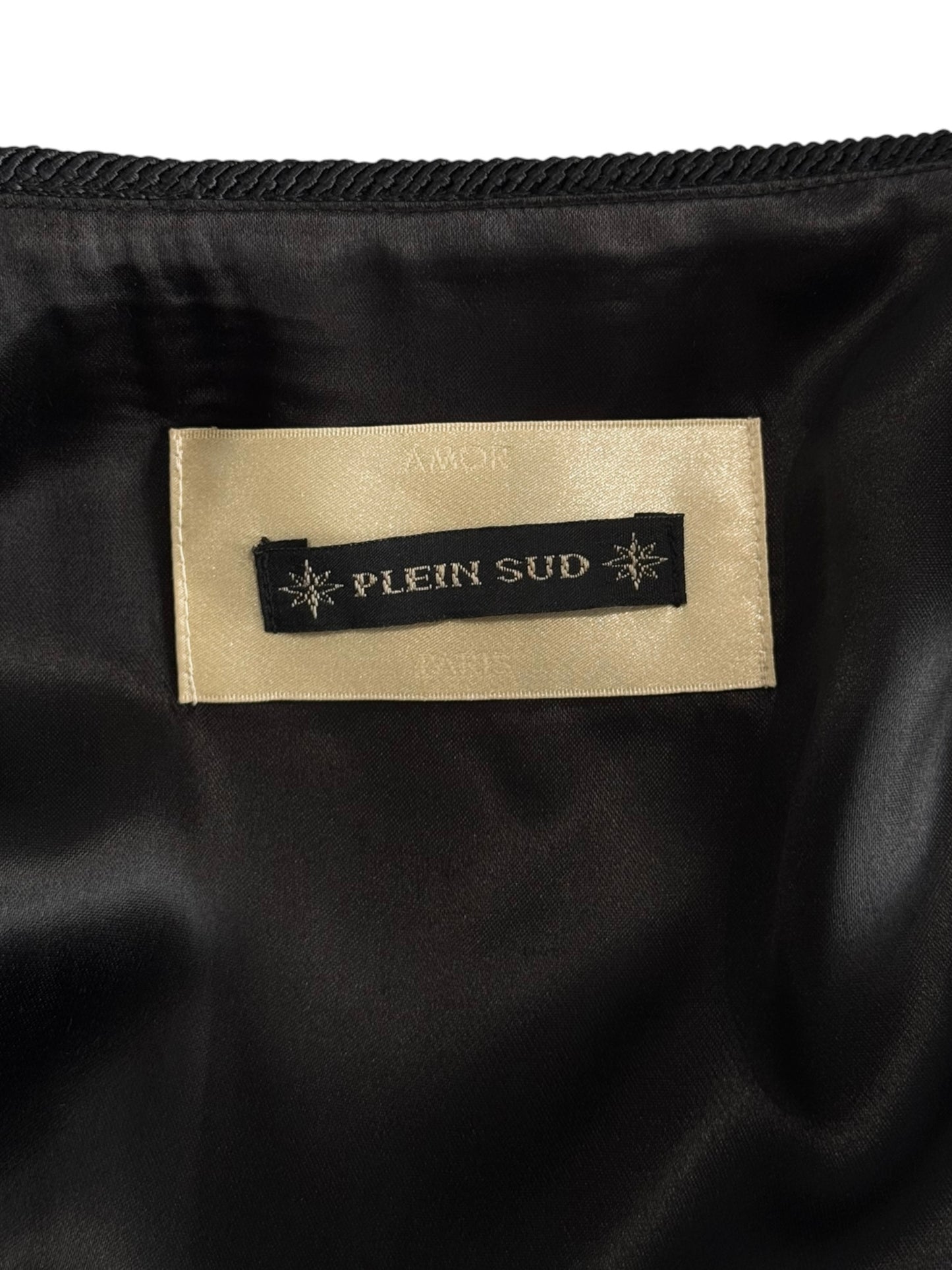 PLEIN SUD FW1993 BLACK LEATHER OFFICER VEST