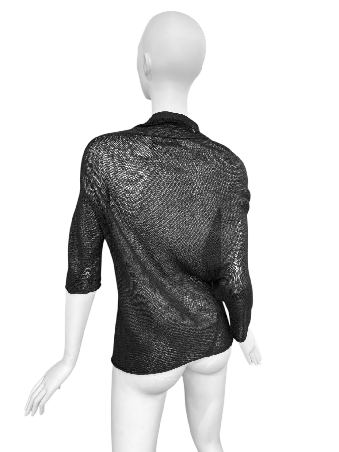 Y’S YOHJI YAMAMOTO 2000s BLACK KNIT ASYMMETRICAL TOP