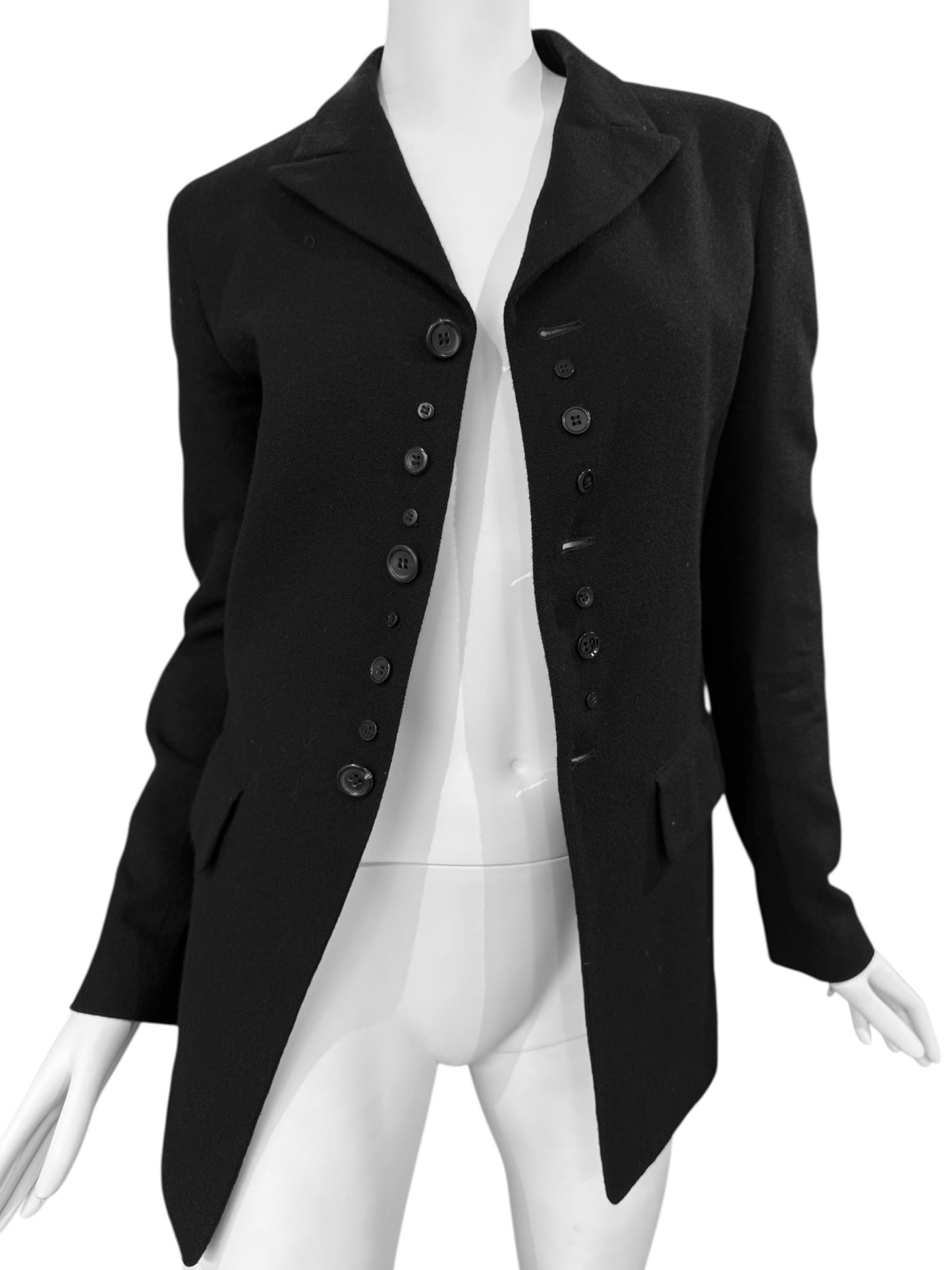 Y’S YOHJI YAMAMOTO FW1997 BLACK WOOL BUTTONS BLAZER