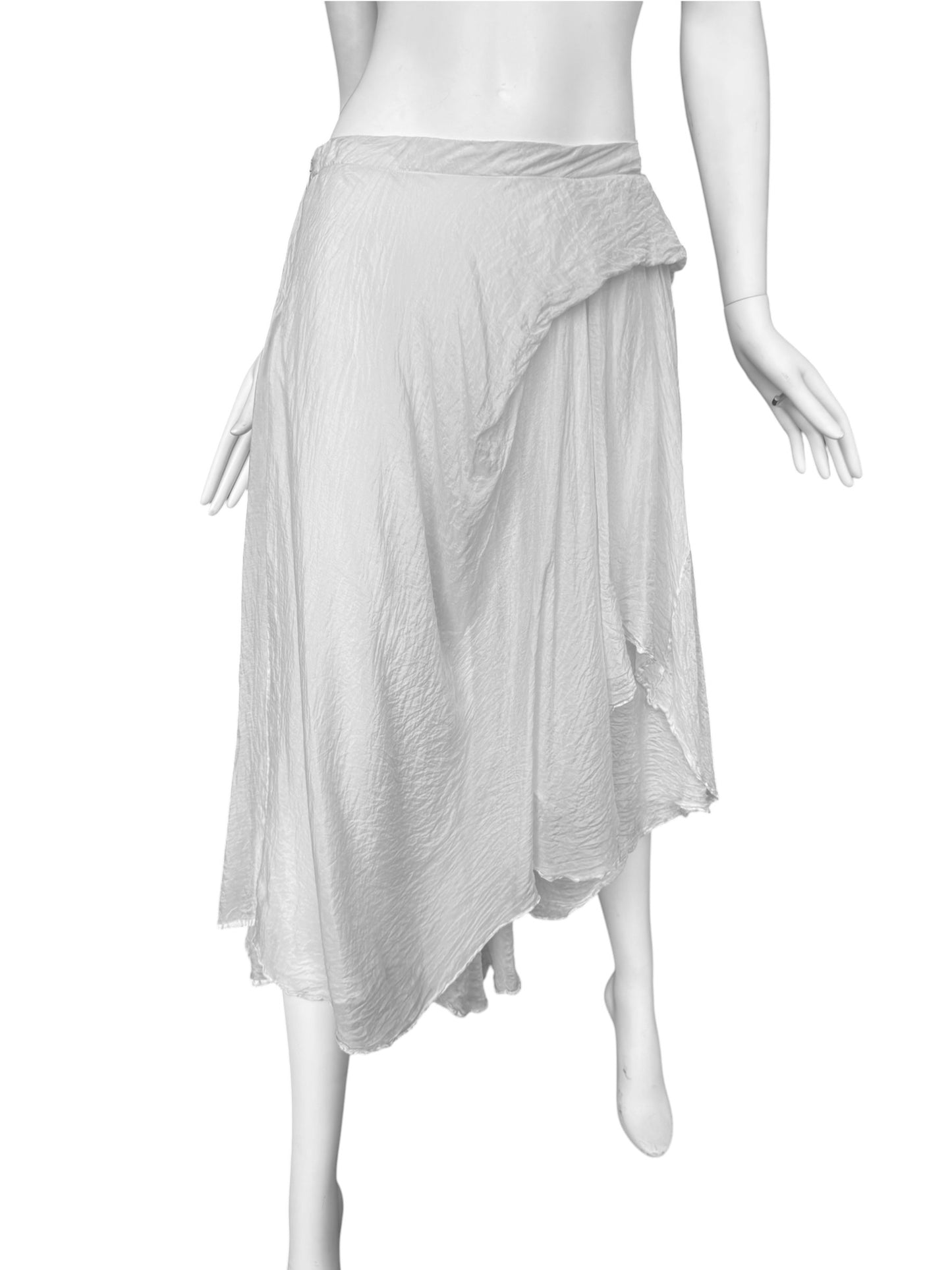 MARC LE BIHAN 2020s WHITE SILK MIDI SKIRT