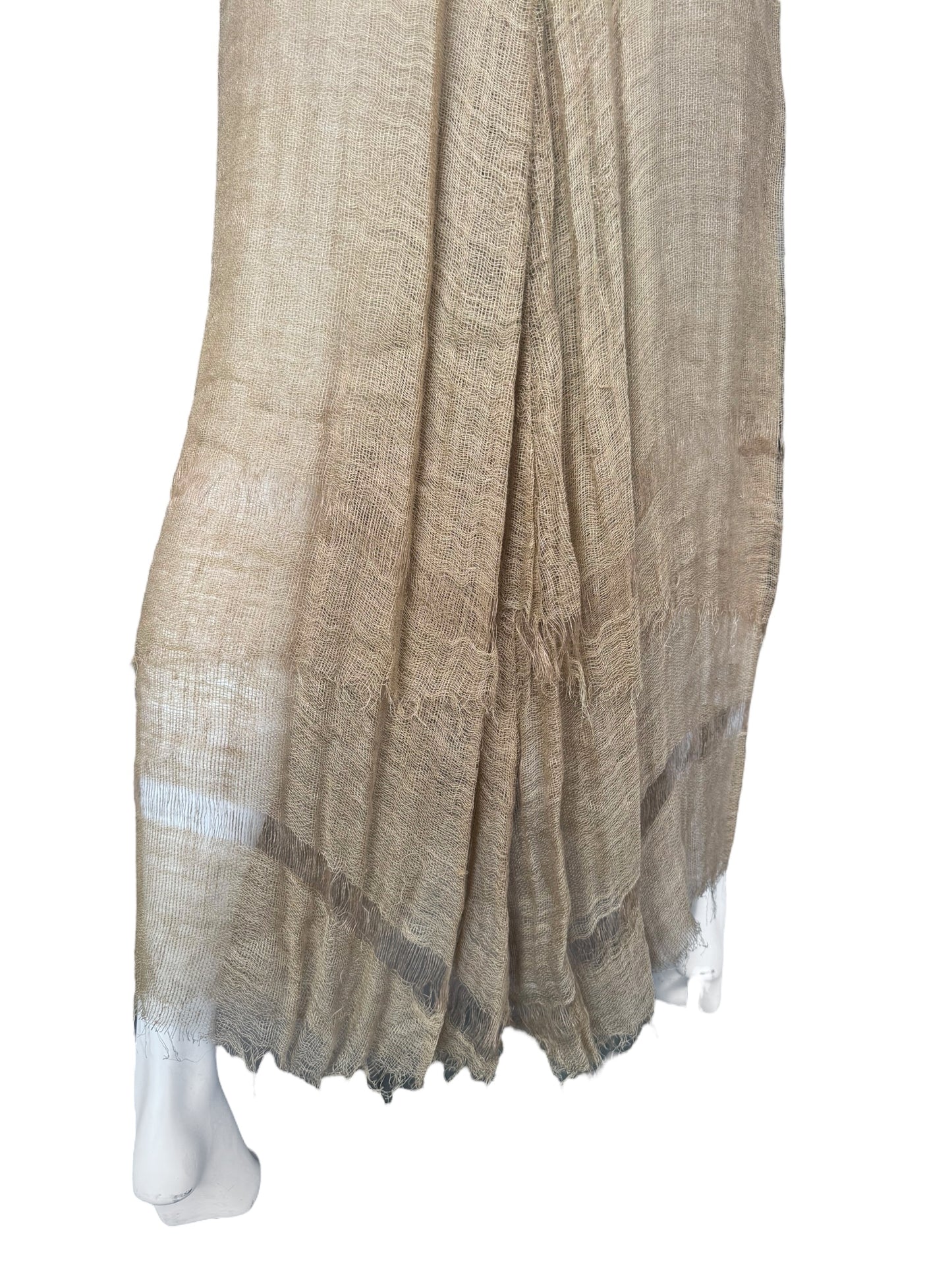 FAYÇAL AMOR SS1993 BEIGE RAW JUTE MAXI SKIRT