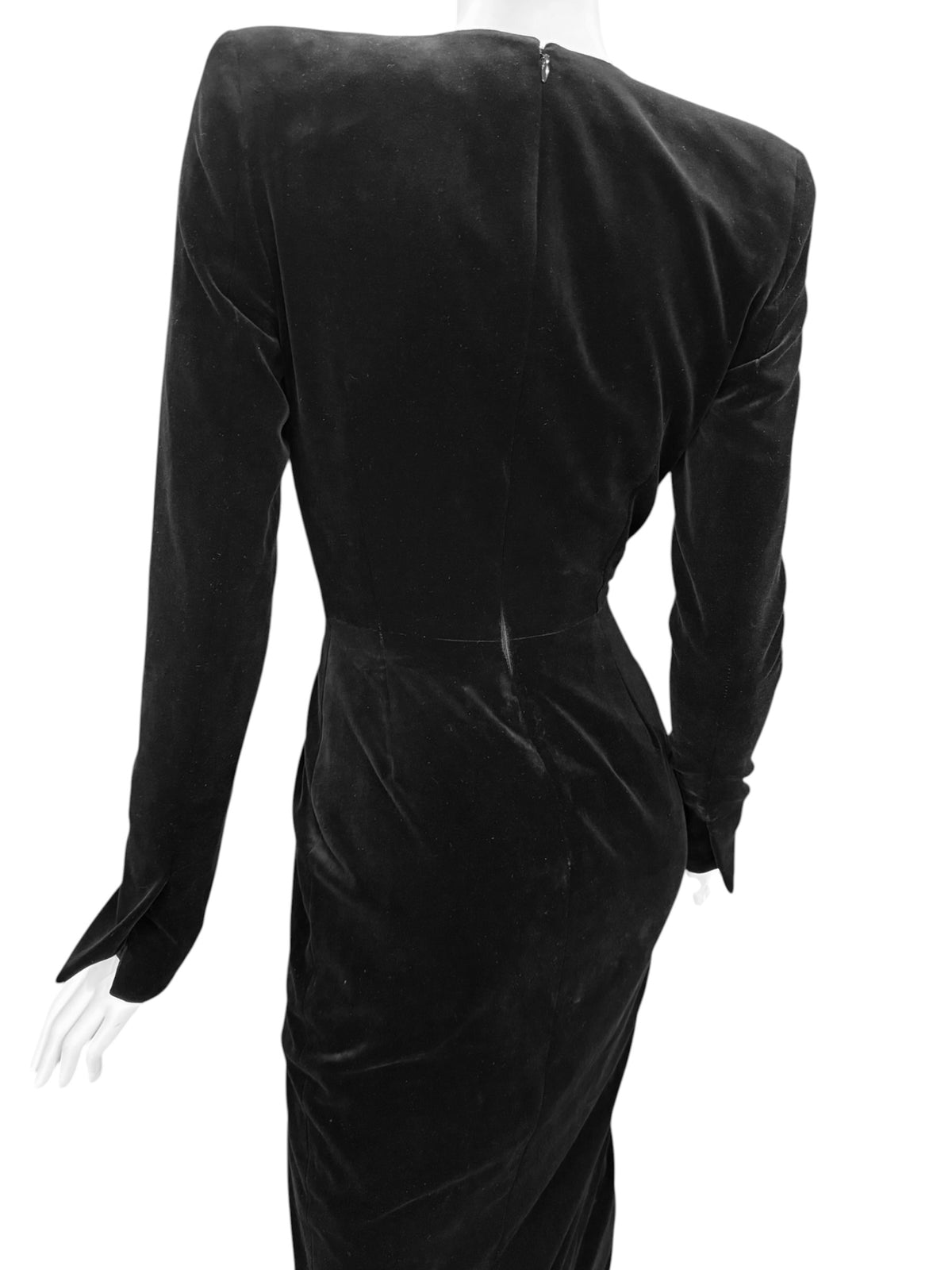 ALEXANDRE VAUTHIER FW2018 BLACK VELVET MAXI DRESS