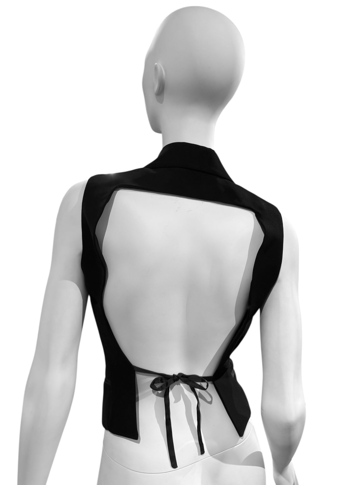 EXTÈ 1990s BLACK BACKLESS WAISTCOAT