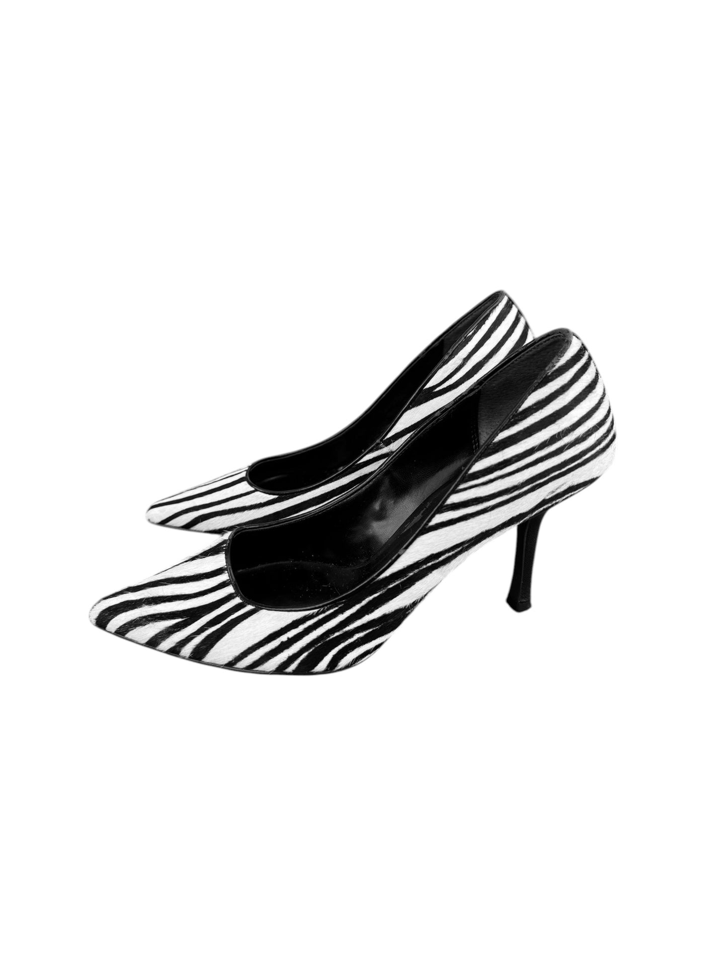 ALDO 2000s BLACK & WHITE HAIRY LEATHER ZEBRA HEELS