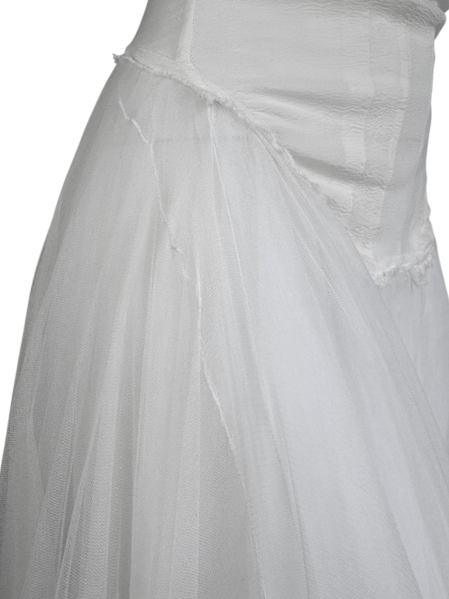 MARC LE BIHAN 2020s WHITE SILK BALLERINA BRIDAL MAXI DRESS