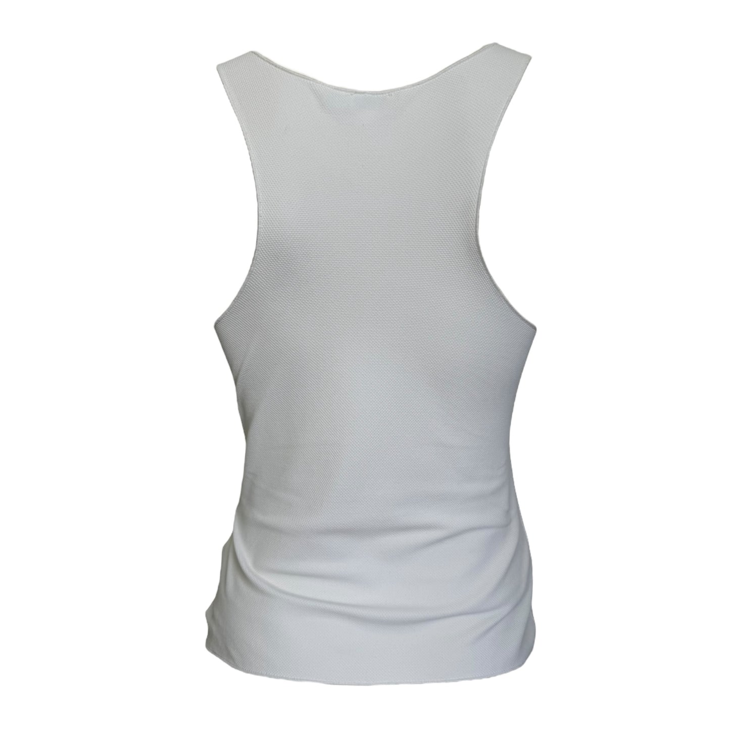 EMPORIO ARMANI SS2004 WHITE CUT OUT LOGO TANK TOP