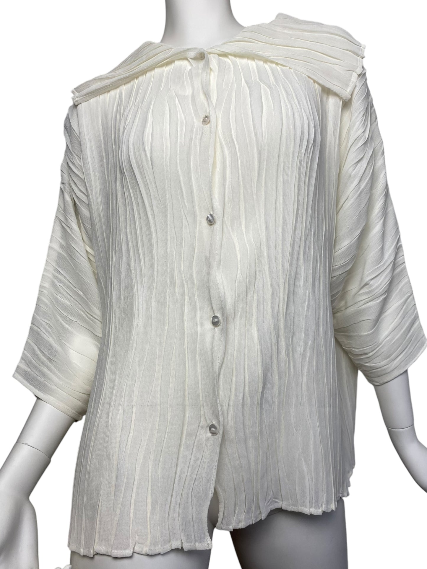 ADOLFO DOMINGUEZ 2000s OFF-WHITE PLEATED SHIRT