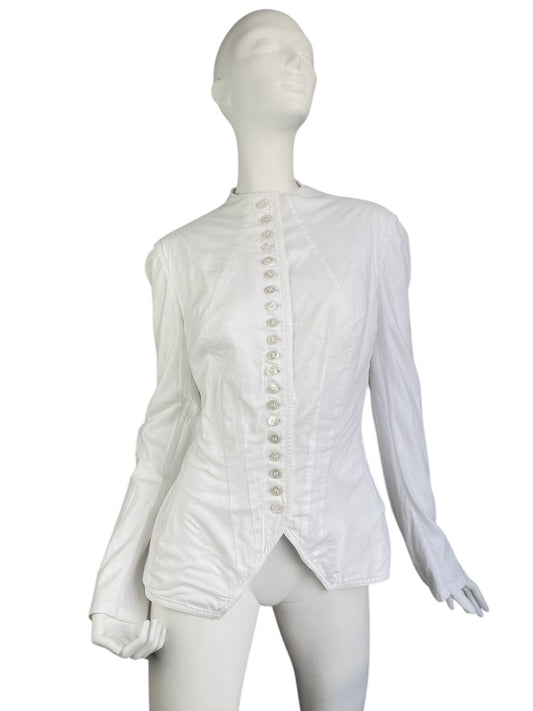 YOHJI YAMAMOTO FW1997 WHITE CORSET SHIRT