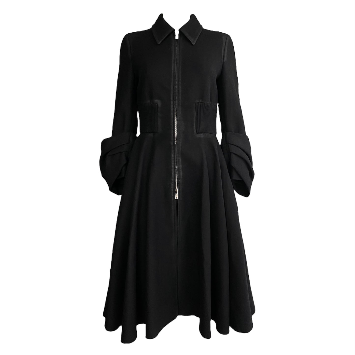 PRADA FW2013 BLACK WOOL MAXI COAT