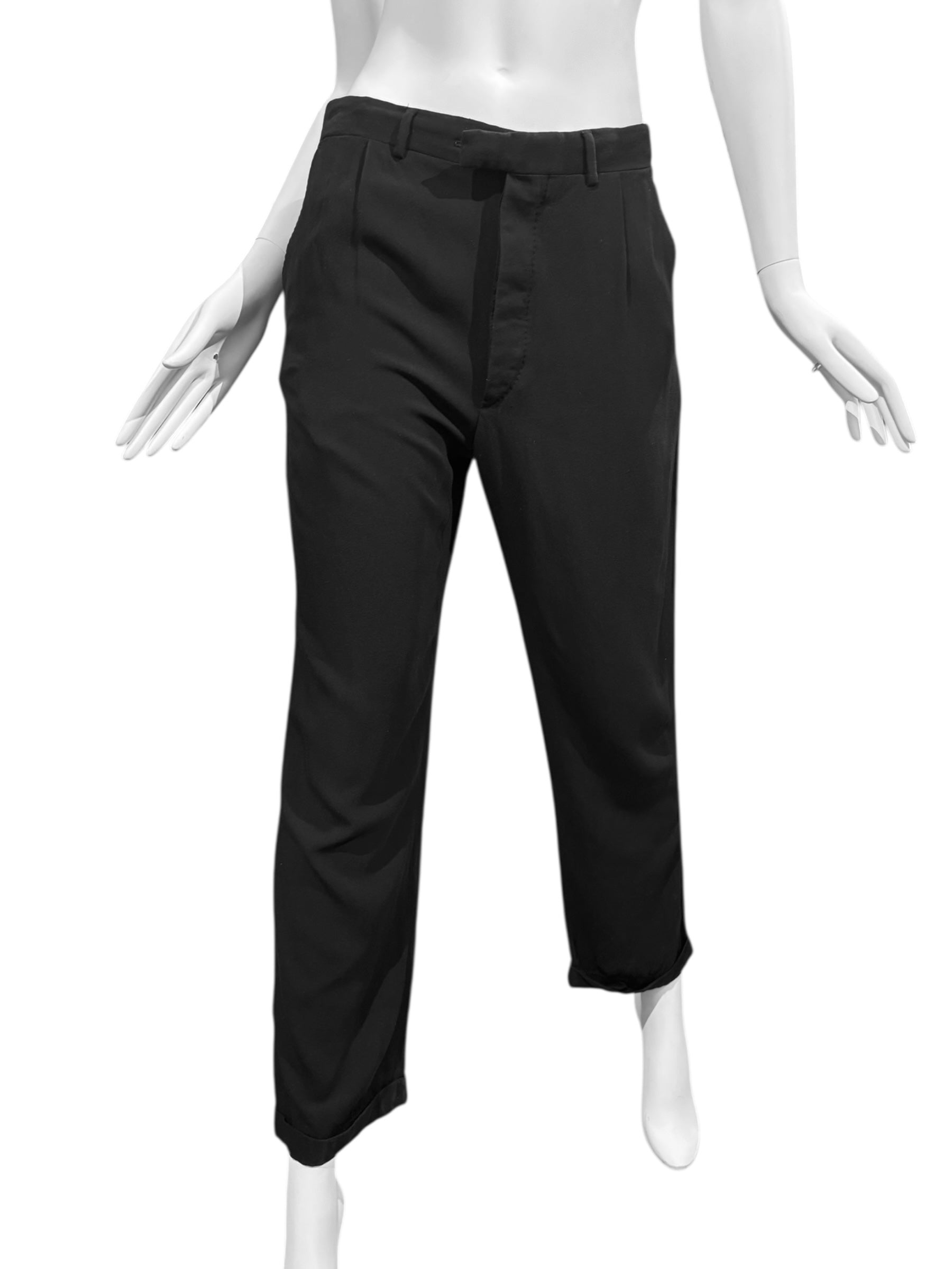 パンツ 2003AW Ann demeulemeester wool slacks ANN DEMEULEMEESTER - Lightweight wide wool pants (late 90's) – L