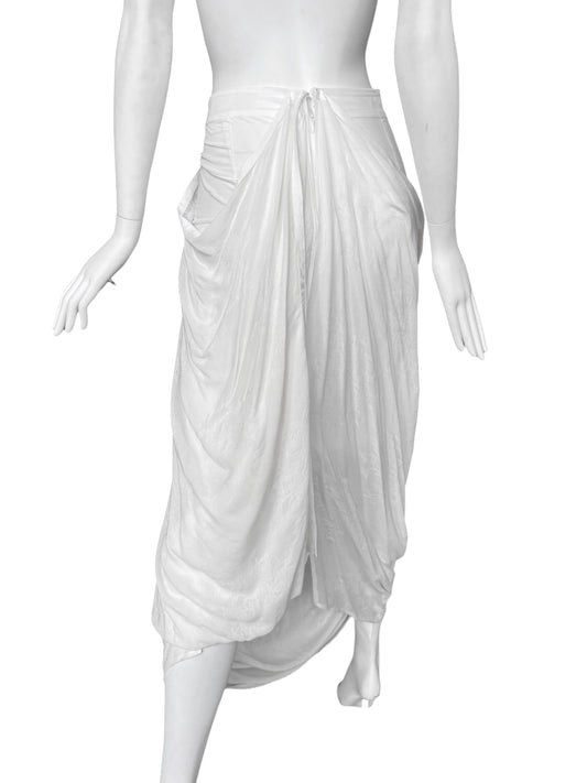 MARC LE BIHAN 2020s WHITE DRAPED MAXI SKIRT