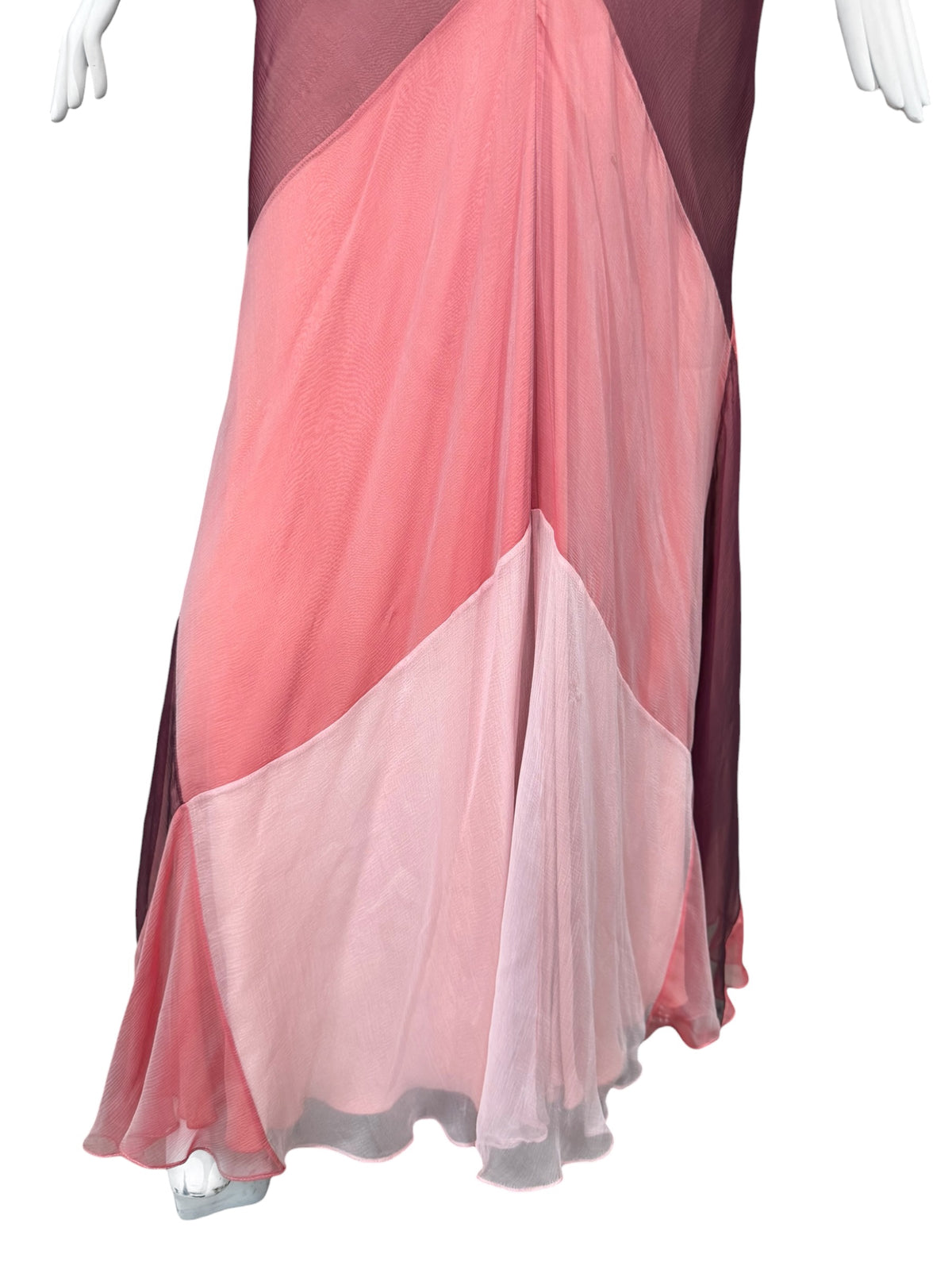 PLEIN SUD SUN 1990s PINK SILK MAXI SKIRT