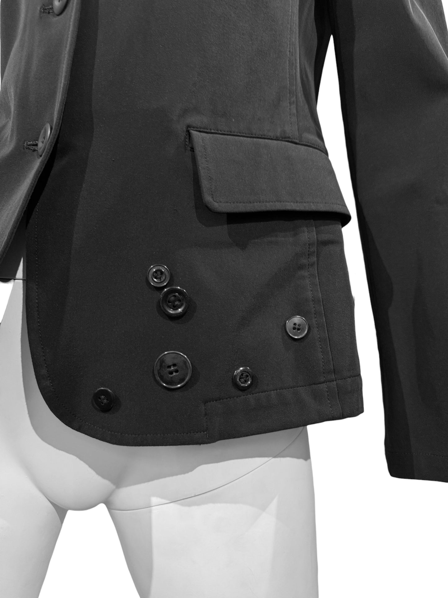 ISSEY MIYAKE SS2003 BY NAOKI TAKIZAWA  BLACK BUTTONS BLAZER