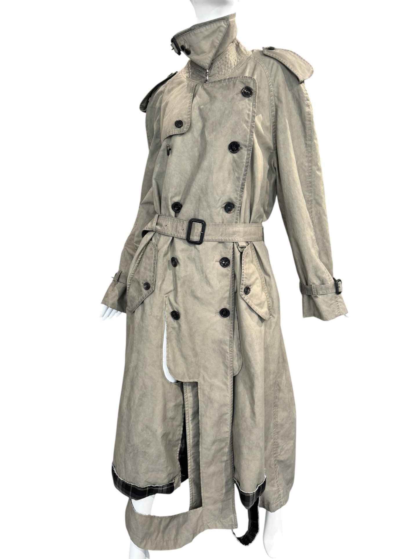 MAISON MARGIELA FW2019 BY JOHN GALLIANO BEIGE DESTRUCTURED TRENCH COAT