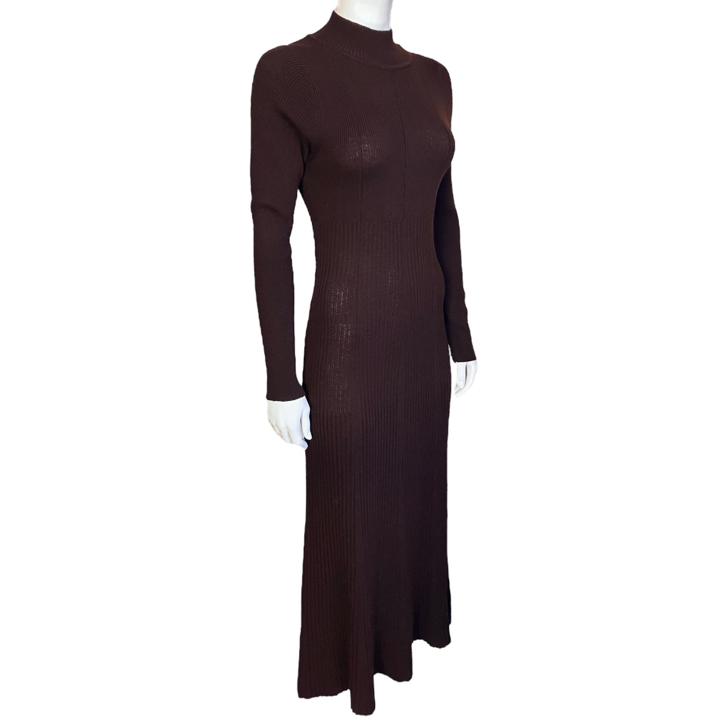 PLEIN SUD 2000s BROWN WOOL MAXI DRESS