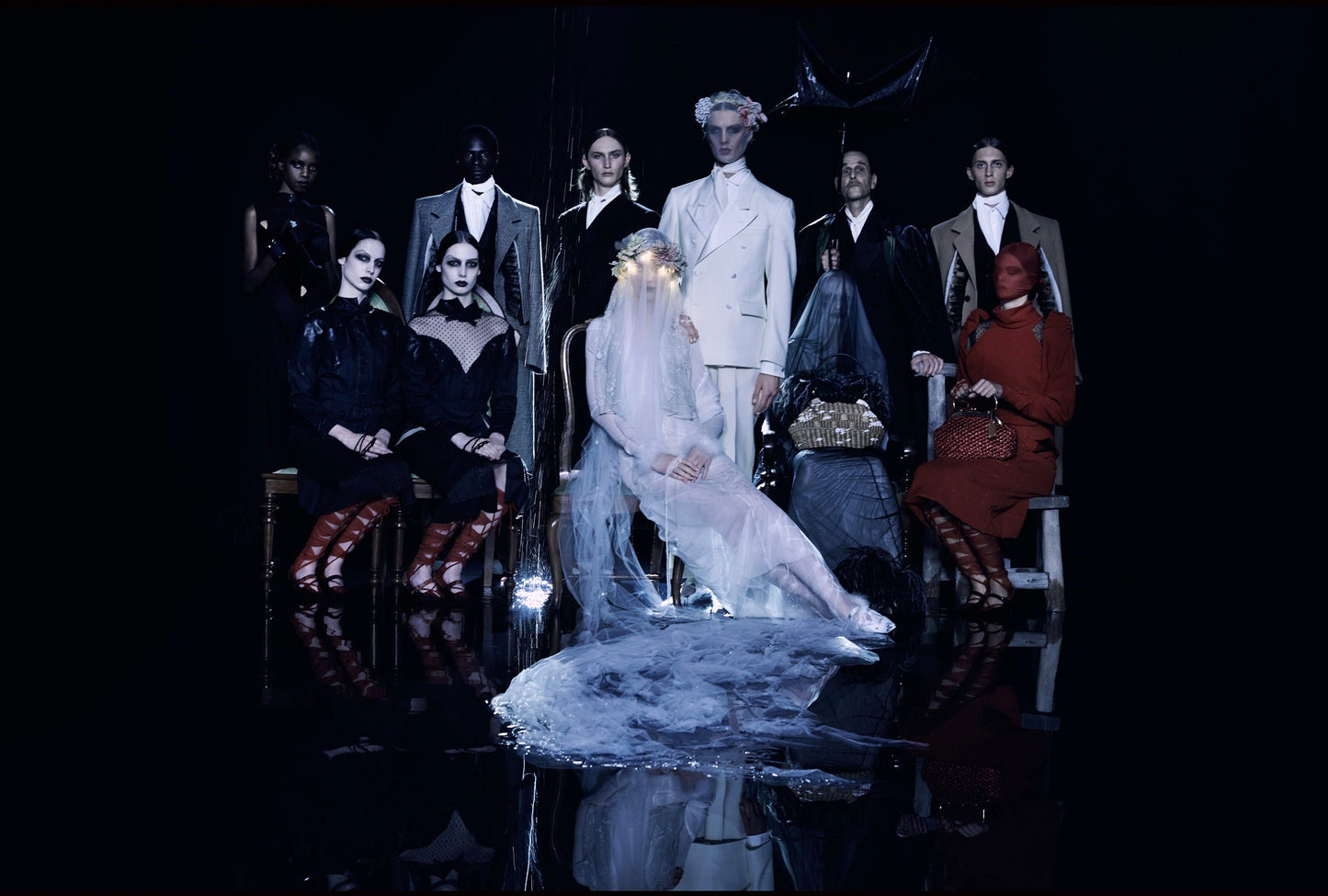 MAISON MARGIELA SS2021 BY GALLIANO WHITE SILK « WET » BRIDAL MAXI DRESS