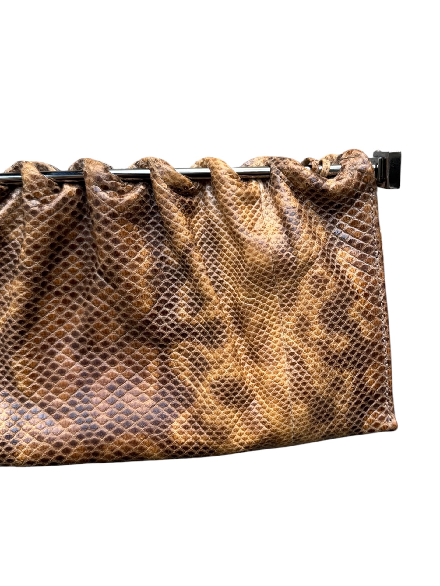 GUCCI FW1999 BY TOM FORD BROWN LIZARD LEATHER CLUTCH
