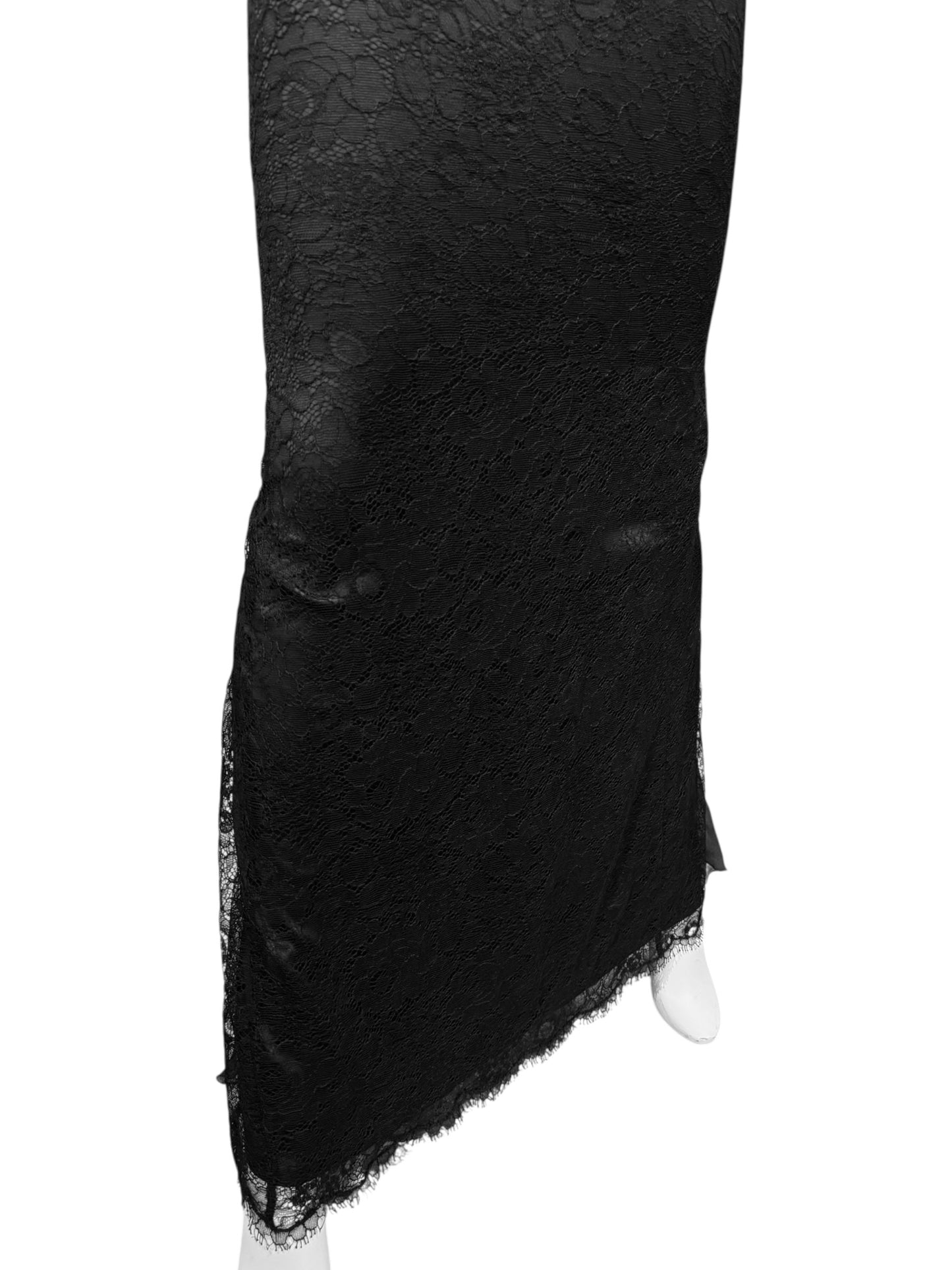 DOLCE & GABBANA FW2017 BLACK LACE & SILK DOUBLE STRAP MAXI DRESS