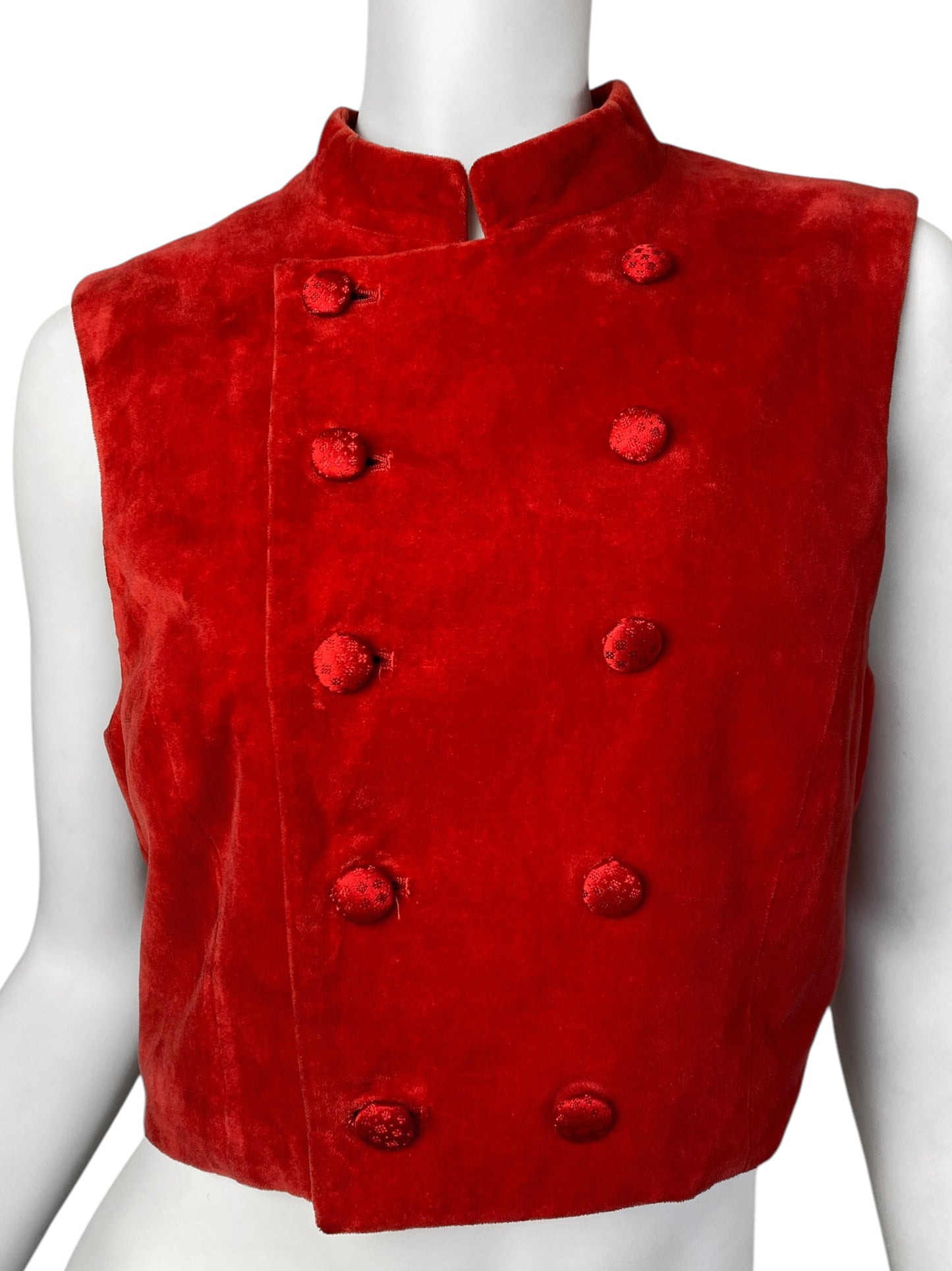 COMME DES GARÇONS FW1988 RED VELVET DOUBLE BREASTED WAISTCOAT