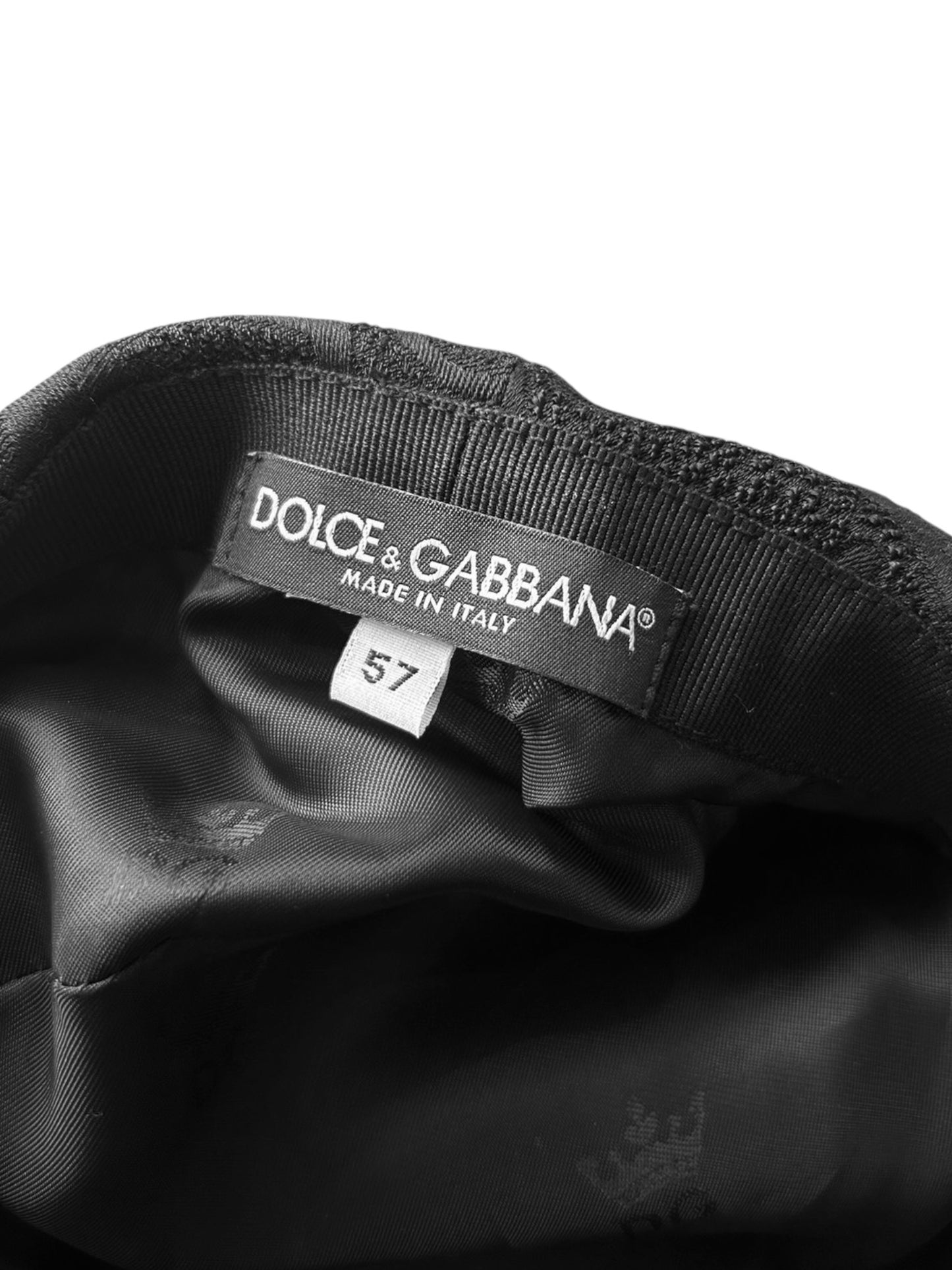 DOLCE & GABBANA 2020s BLACK JACQUARD FLAT CAP