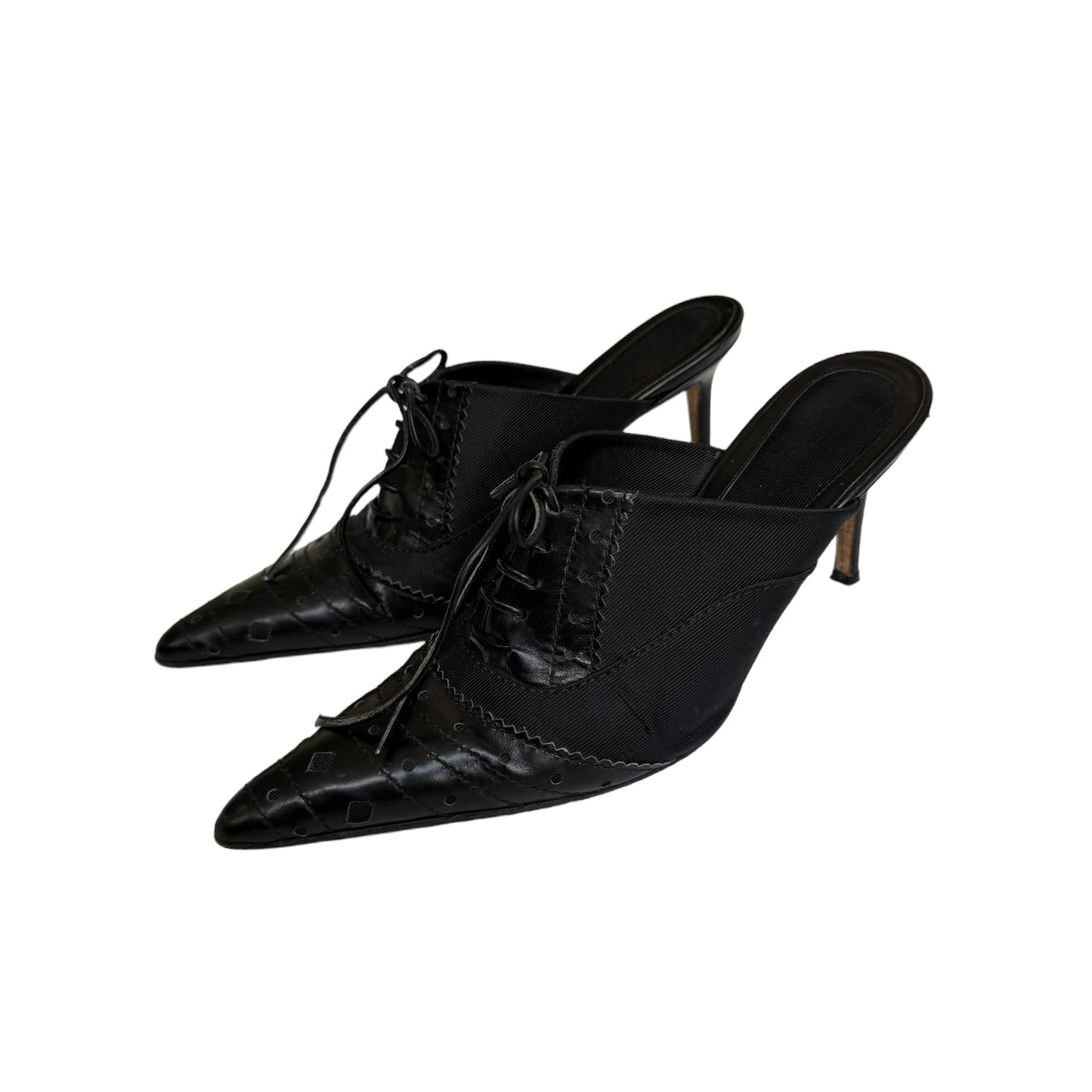 JOHN GALLIANO SS2002 BLACK LEATHER OXFORD MULES