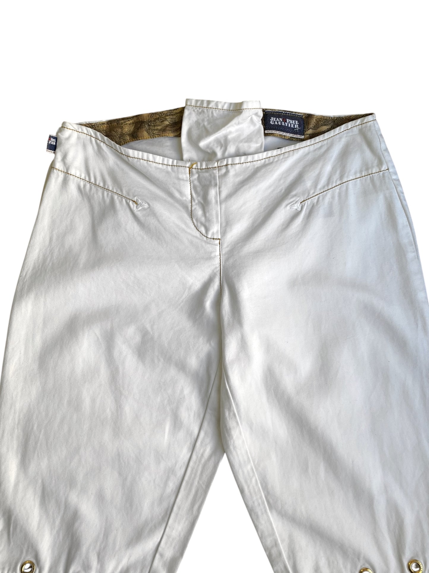 JEAN PAUL GAULTIER 2000s WHITE LACED CAPRI PANTS