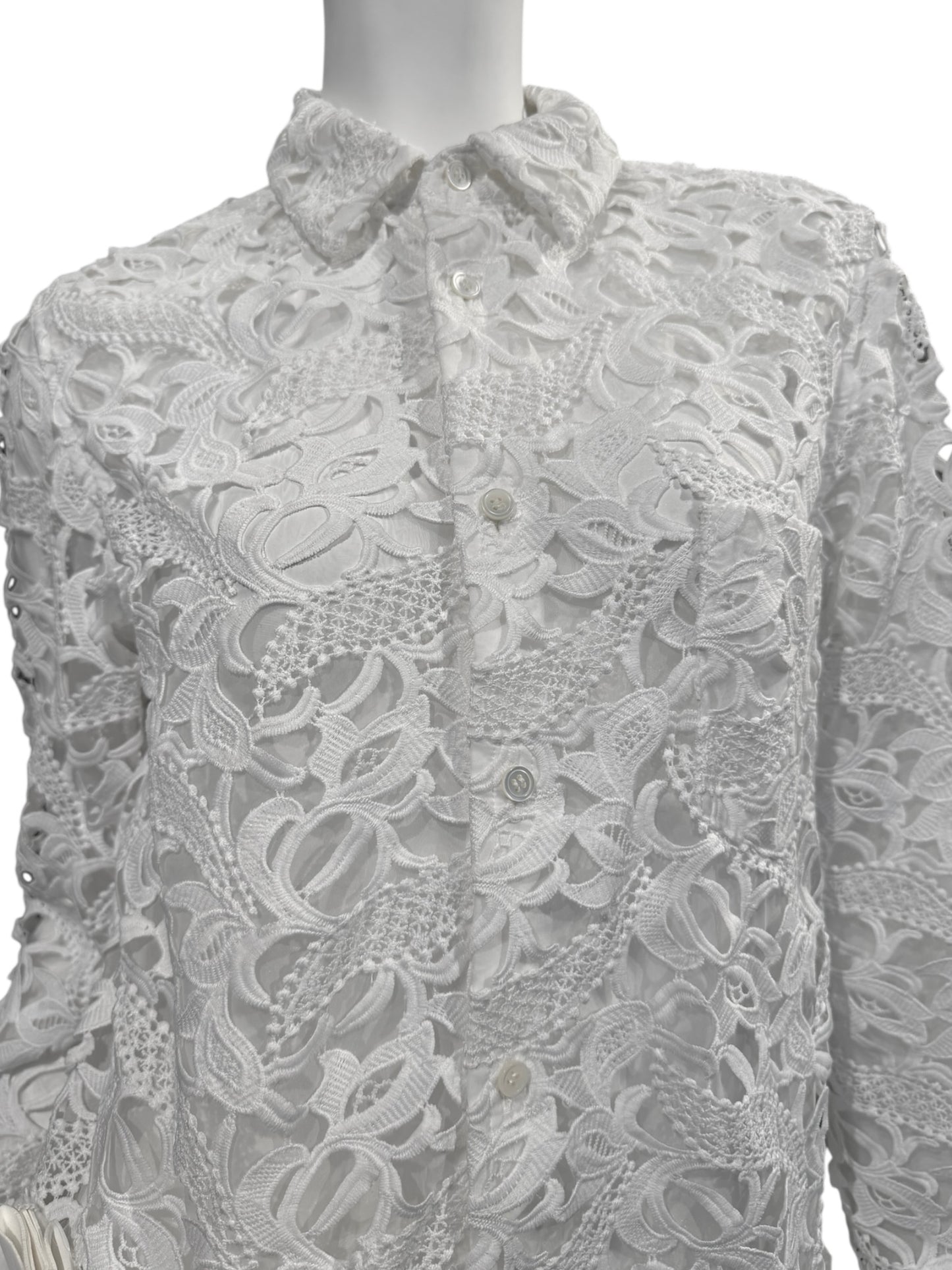 COMME DES GARÇONS FW2024 WHITE LACE SHIRT