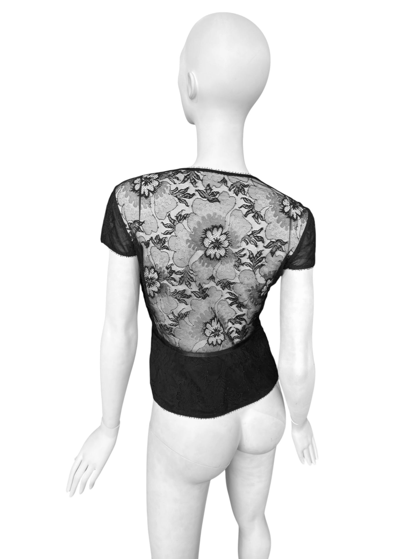 GUCCI FW2002 BY TOM FORD BLACK LACE TOP