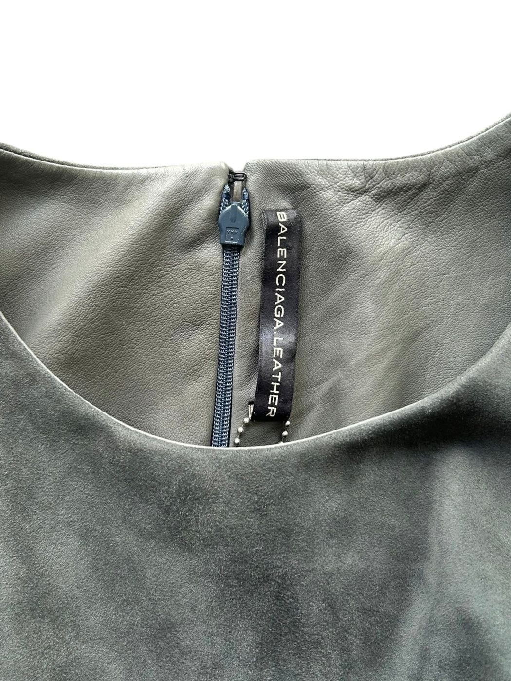 BALENCIAGA SS2013 BY NICOLAS GHESQUIÈRE GREY SUEDE A-LINE MINI DRESS