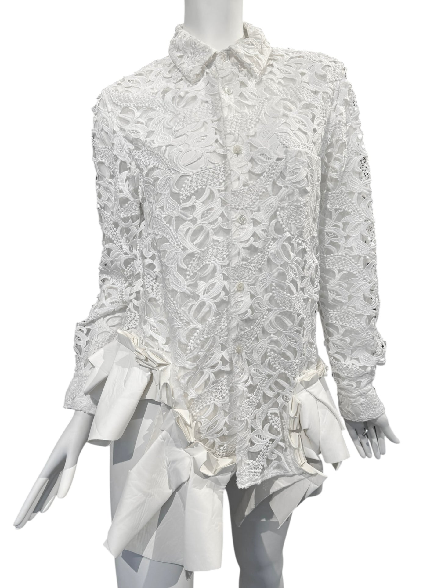 COMME DES GARÇONS FW2024 WHITE LACE SHIRT