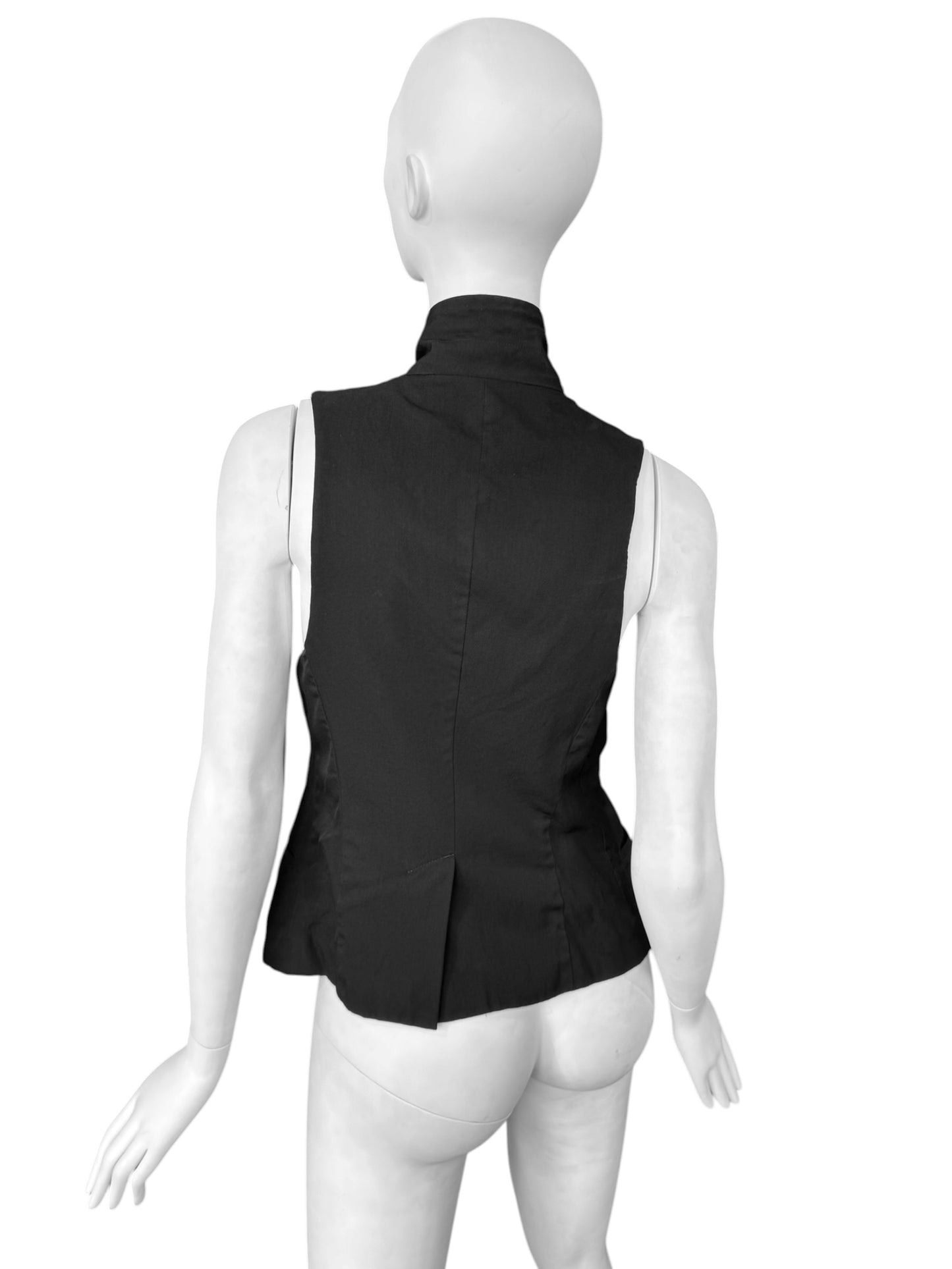 Y’S YOHJI YAMAMOTO 2000s BLACK WOOL ASYMMETRICAL VEST