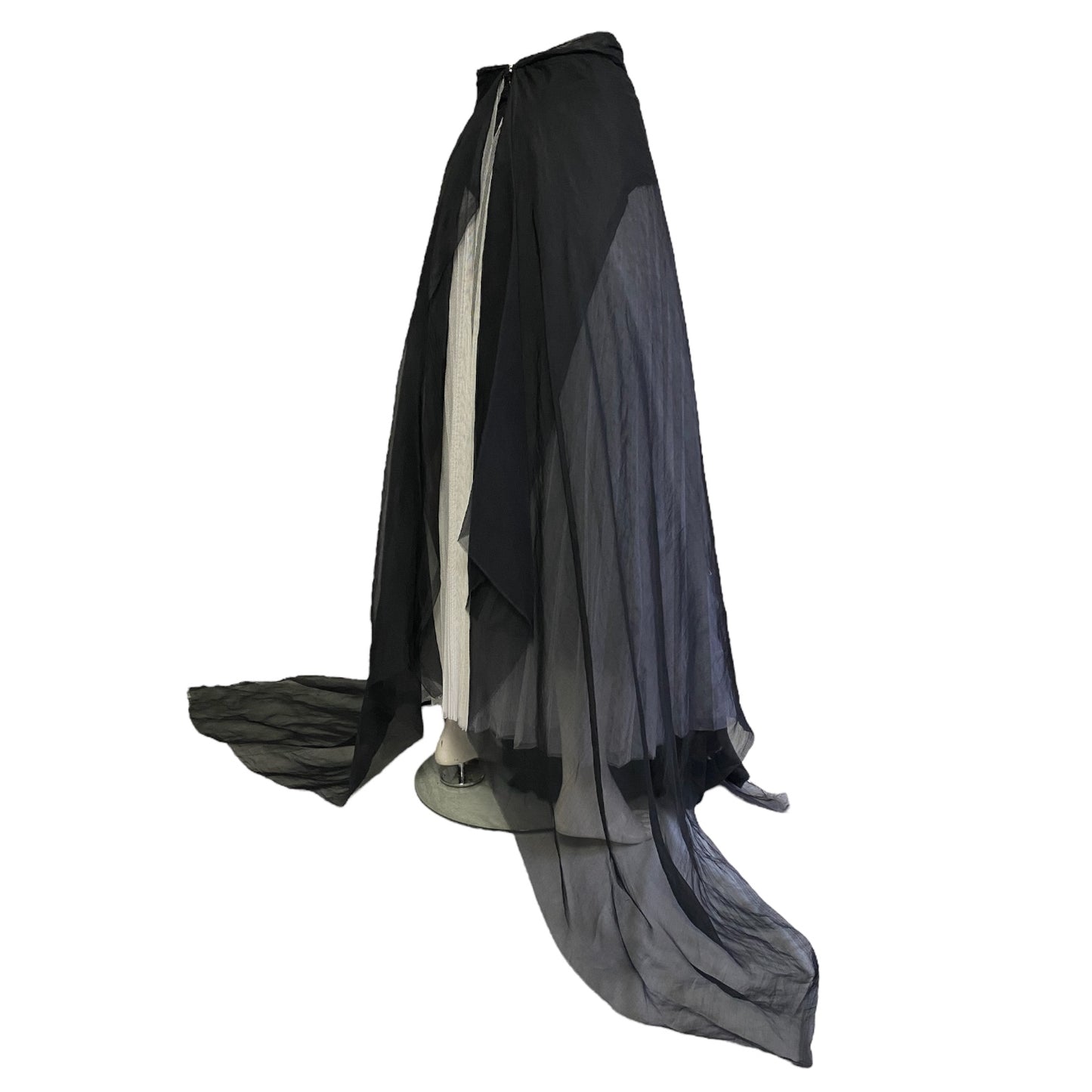 MARC LE BIHAN SS2003 BLACK SILK MAXI SKIRT