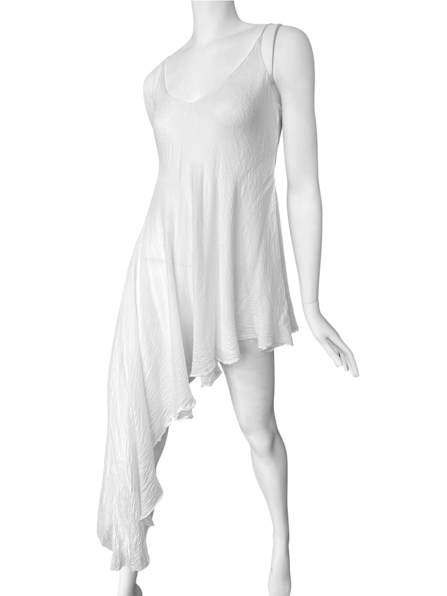 MARC LE BIHAN 2020s WHITE SILK ASYMMETRICAL TOP