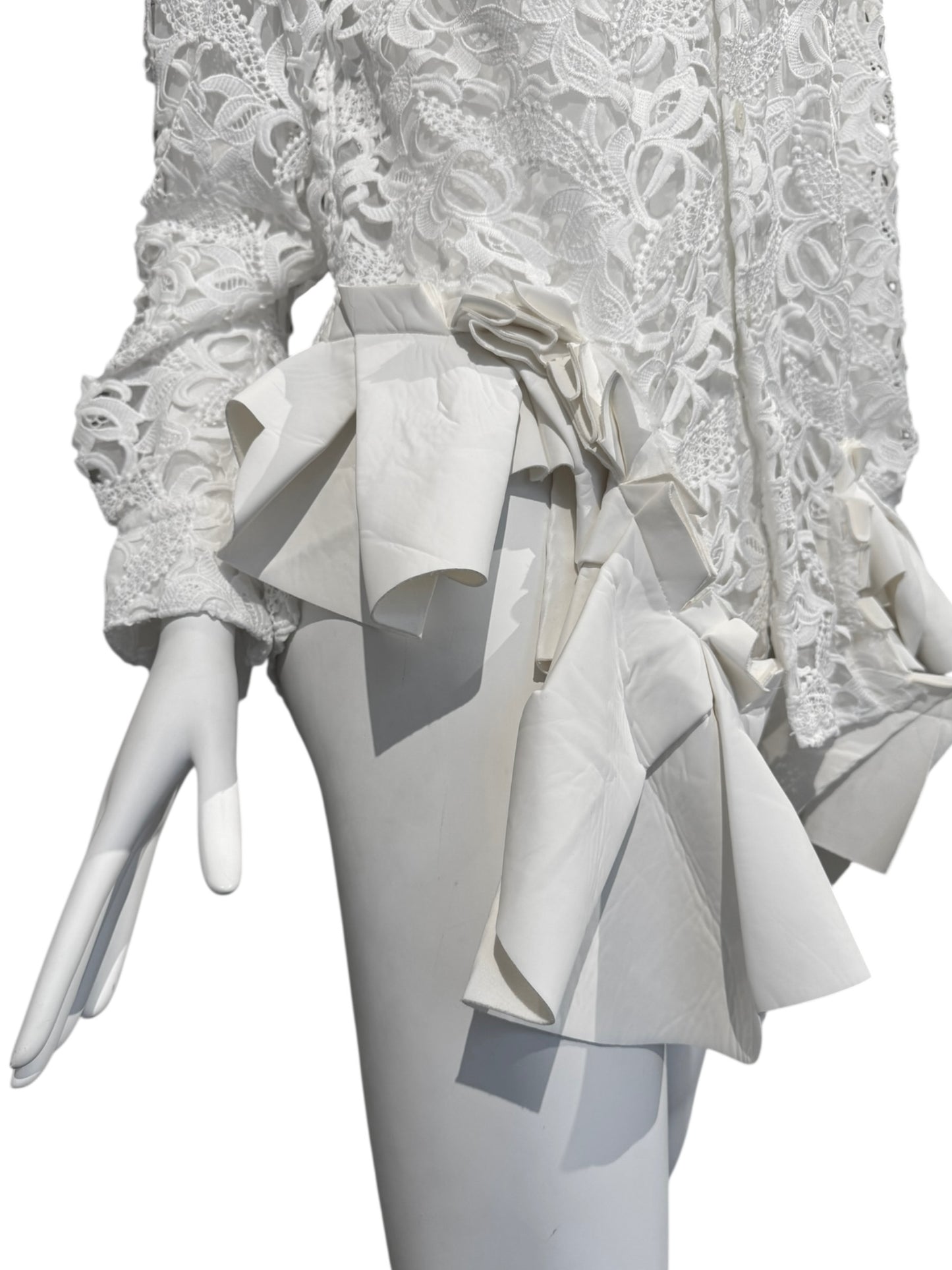 COMME DES GARÇONS FW2024 WHITE LACE SHIRT