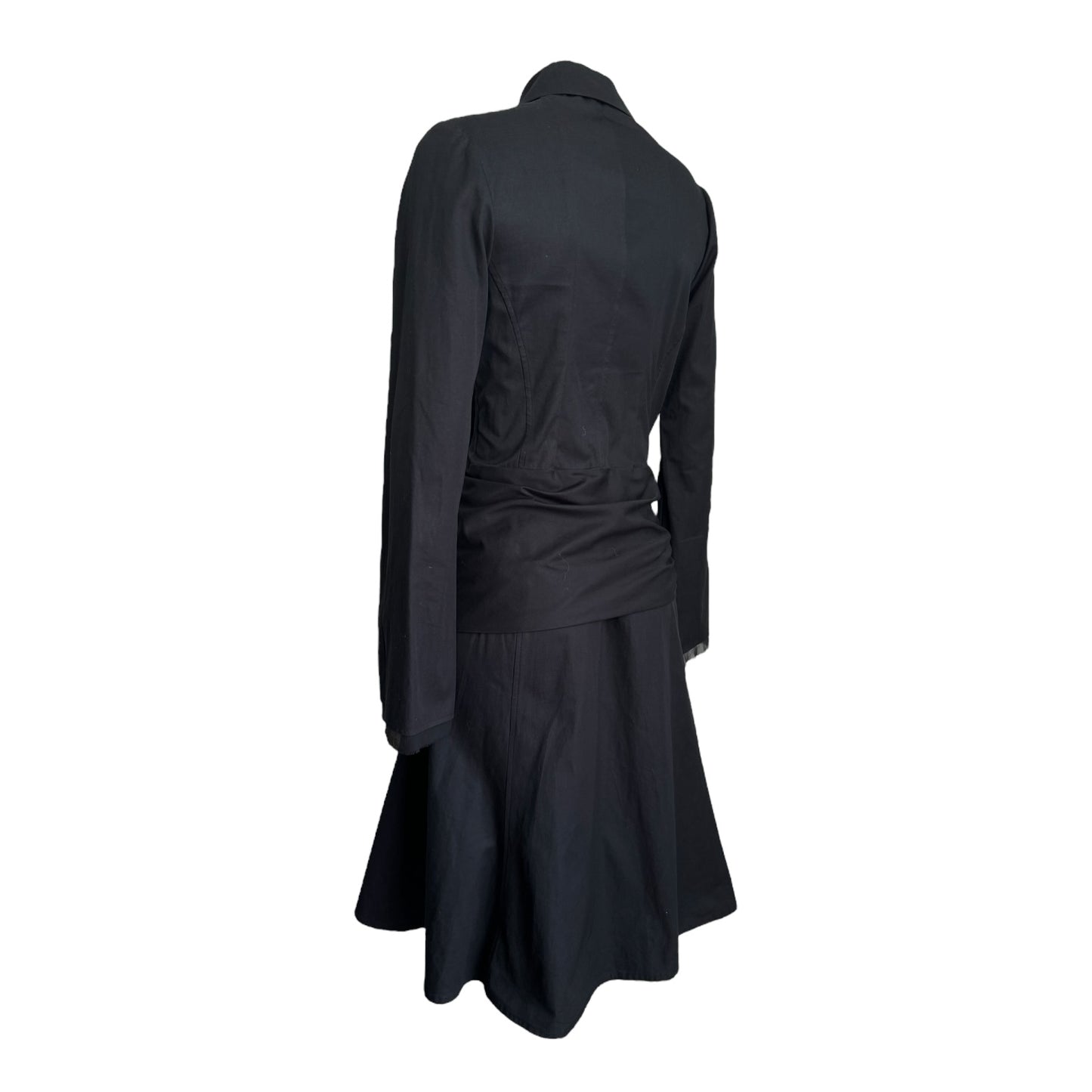 YOHJI YAMAMOTO +NOIR 2010s BLACK COTTON BLAZER DRESS