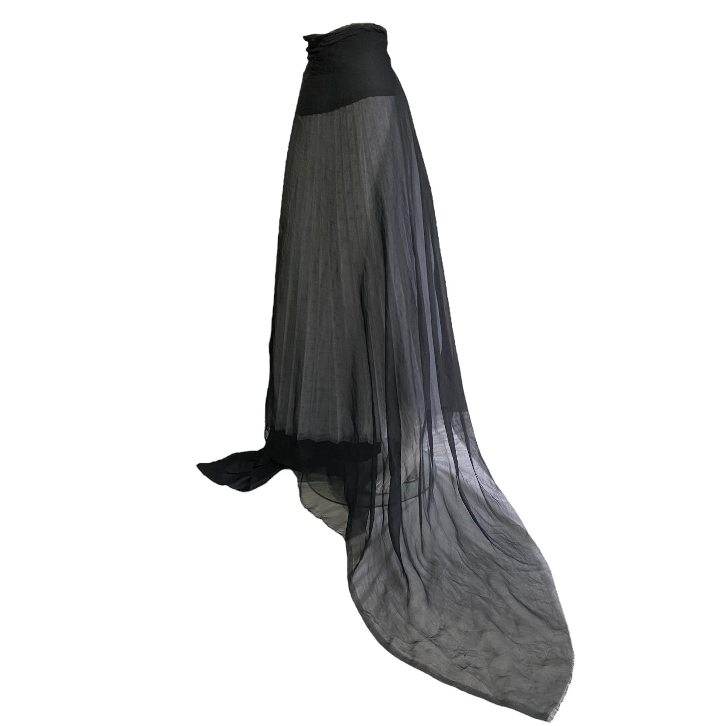 MARC LE BIHAN SS2003 BLACK SILK MAXI SKIRT