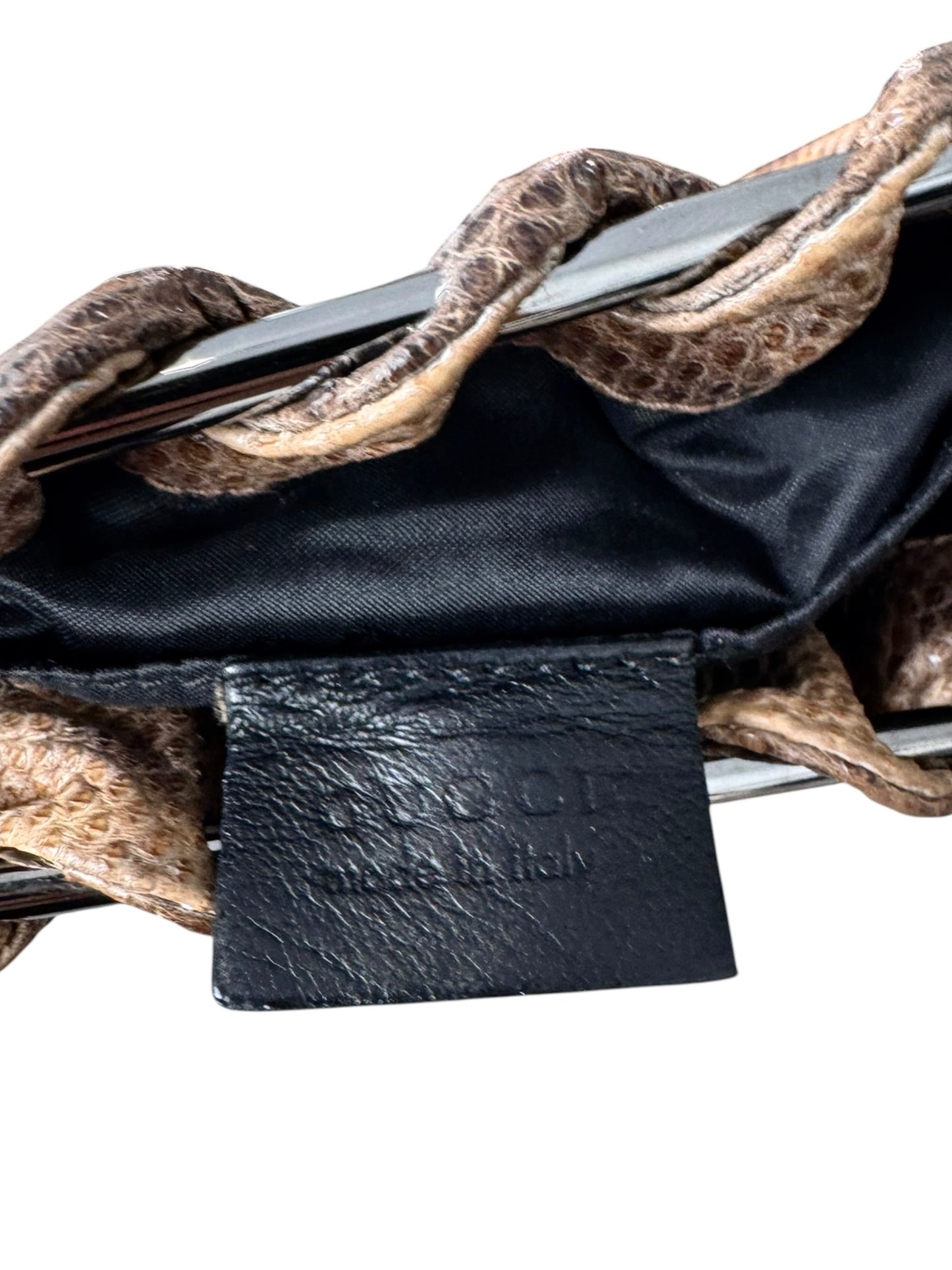 GUCCI FW1999 BY TOM FORD BROWN LIZARD LEATHER CLUTCH