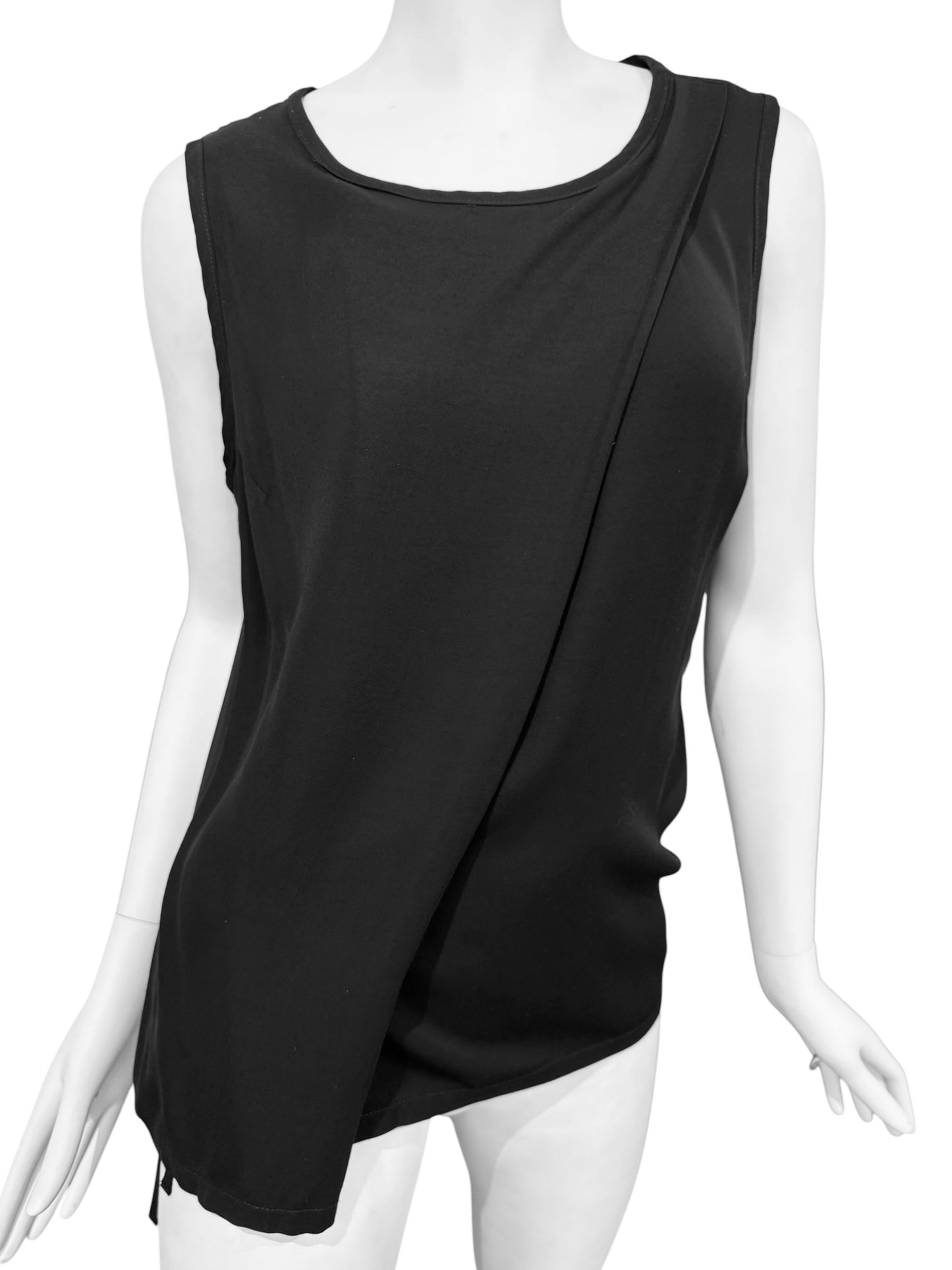 ANN DEMEULEMEESTER FW2015 BY SÉBASTIEN MEUNIER BLACK PLEAT TANK TOP