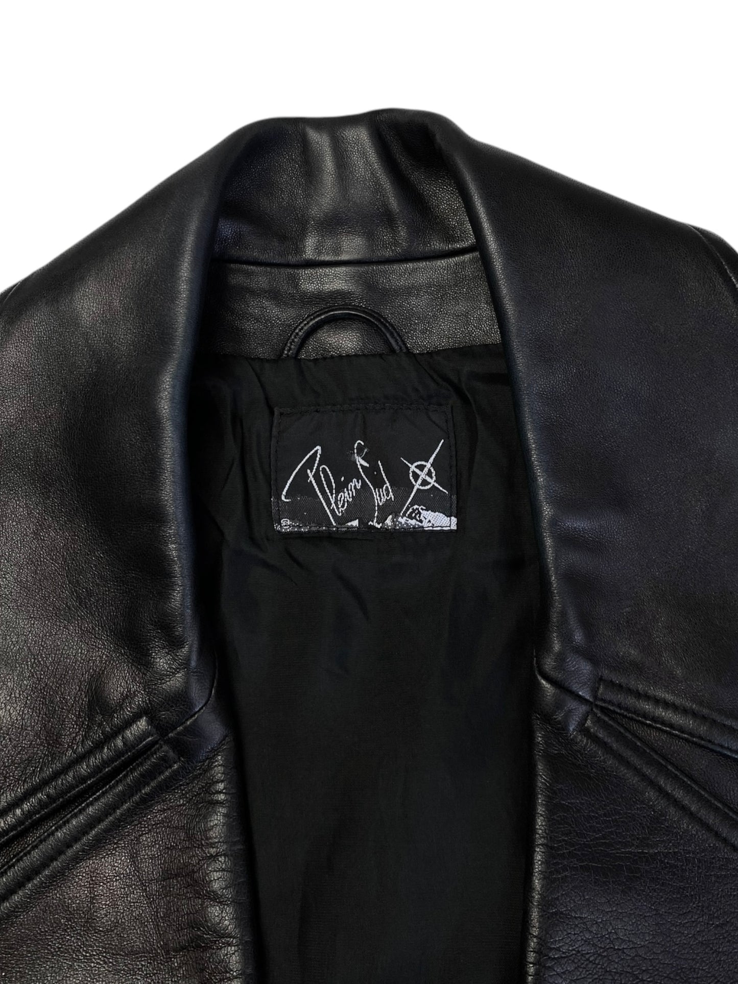 PLEIN SUD SS1990 BLACK LEATHER CROPPED JACKET