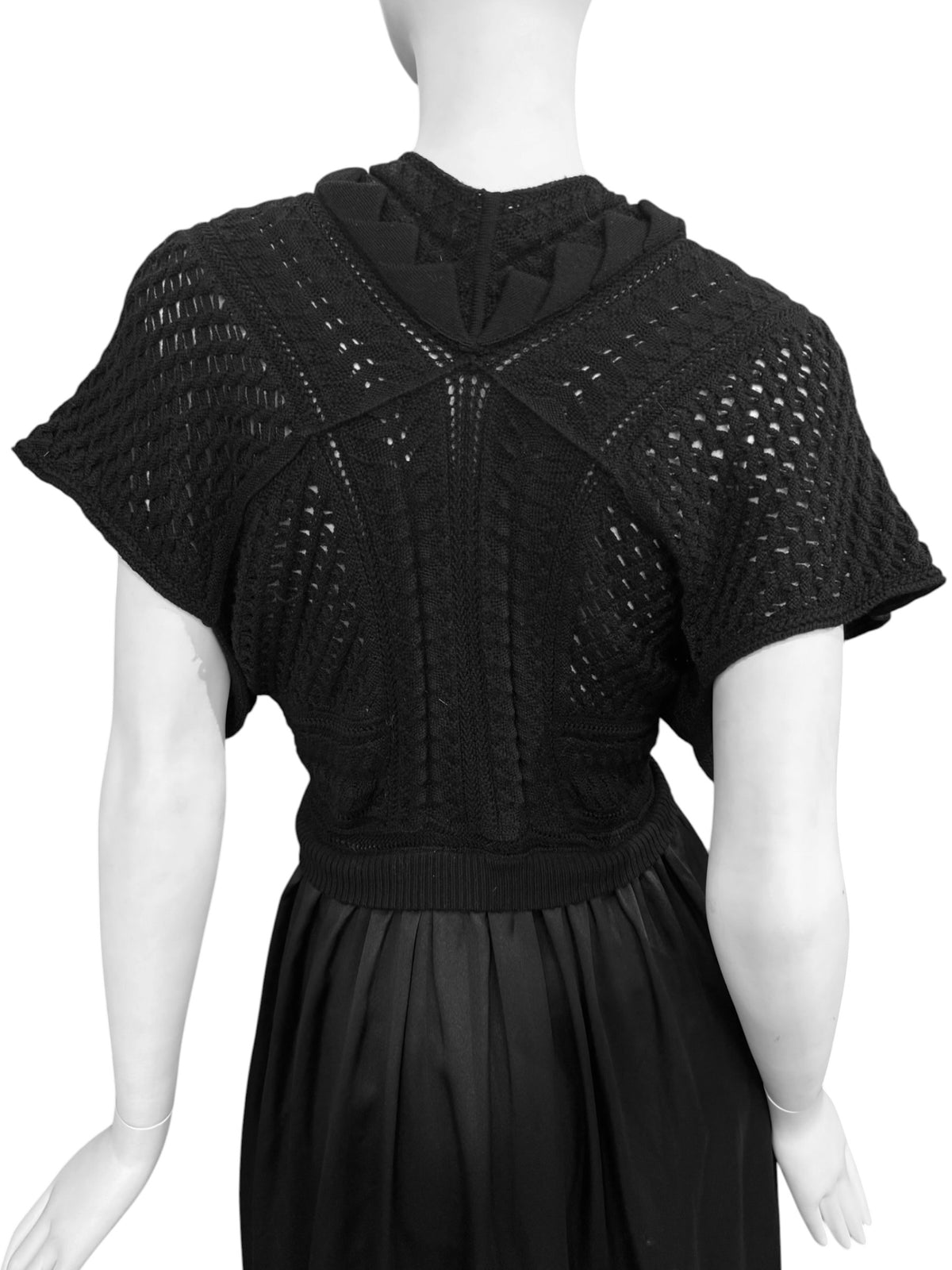 PLEIN SUD JEANIUS 2000s BLACK SILK & WOOL MIDI DRESS
