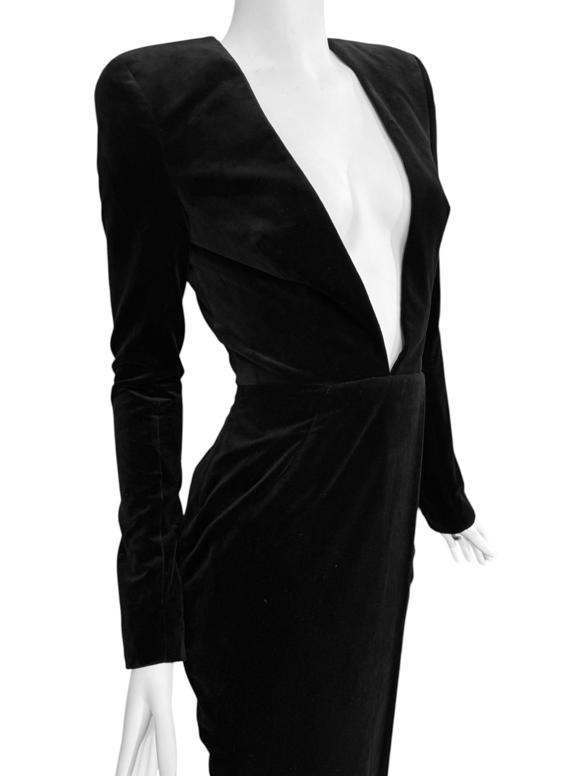 ALEXANDRE VAUTHIER FW2018 BLACK VELVET MAXI DRESS