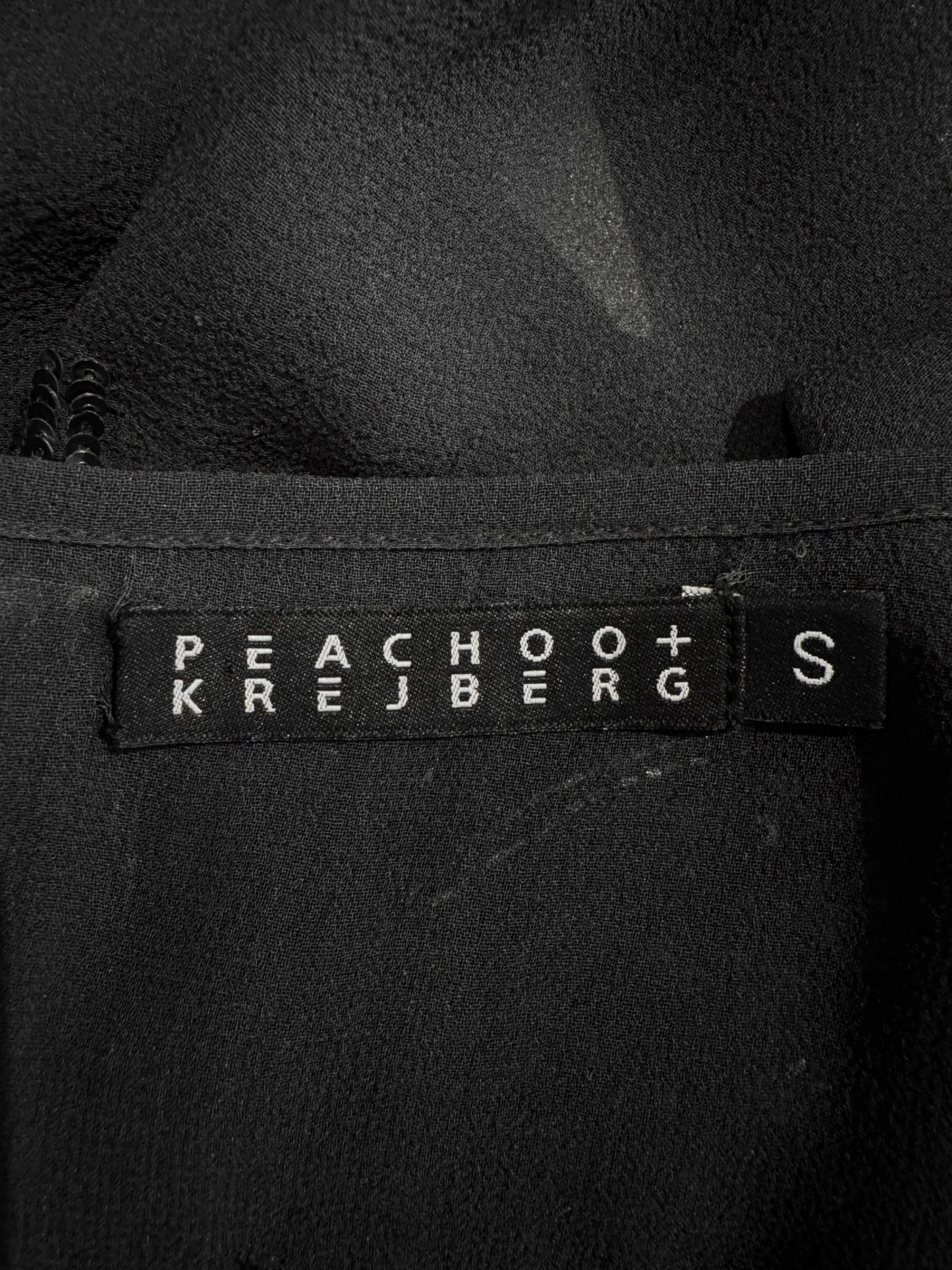 PEACHOO + KREJBERG 2010s BLACK SILK EMBELLISHED TANK TOP