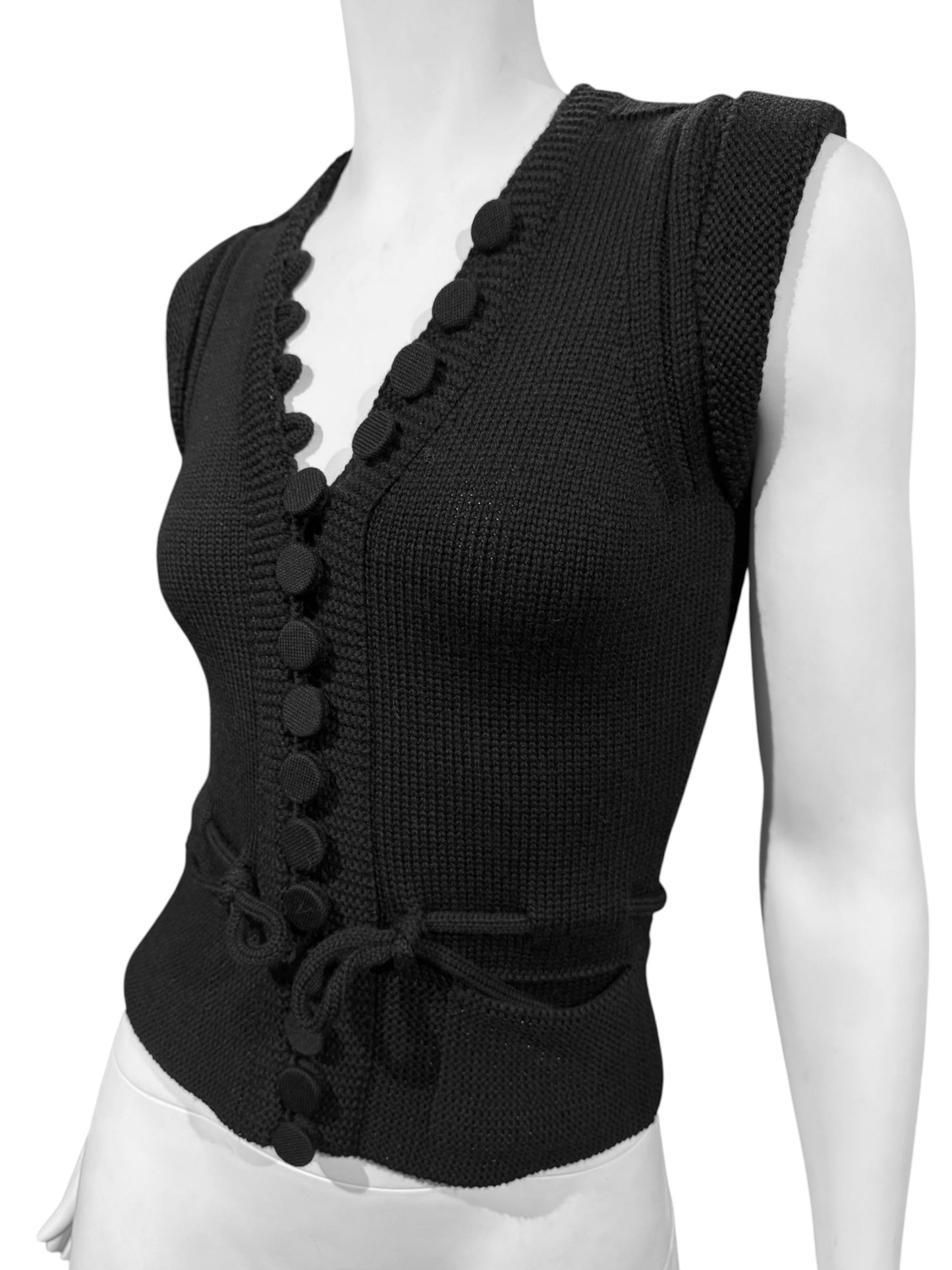 GUCCI FW2007 BY FRIDA GIANNINI BLACK WOOL TANK TOP